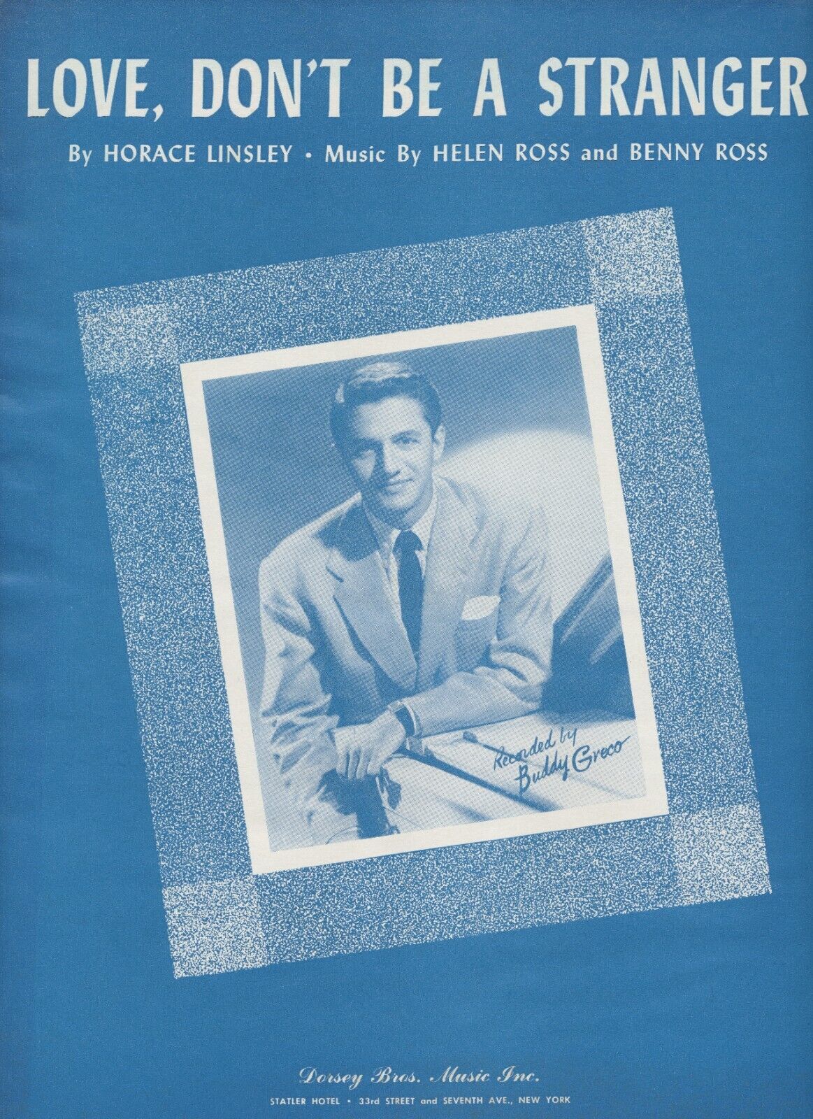 Love, Don\'t Be a Stranger 1956 Vintage Sheet Music Buddy Greco Dorsey Bros. HTF