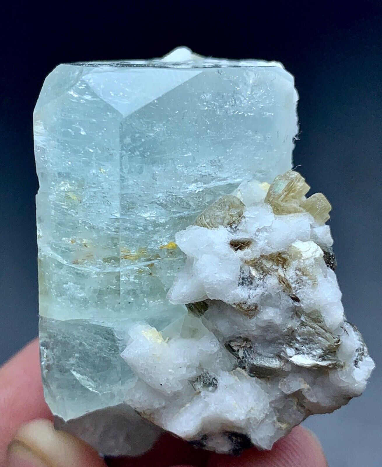 340 Carat Aquamarine Crystal With Mica and Feldspar Specimen