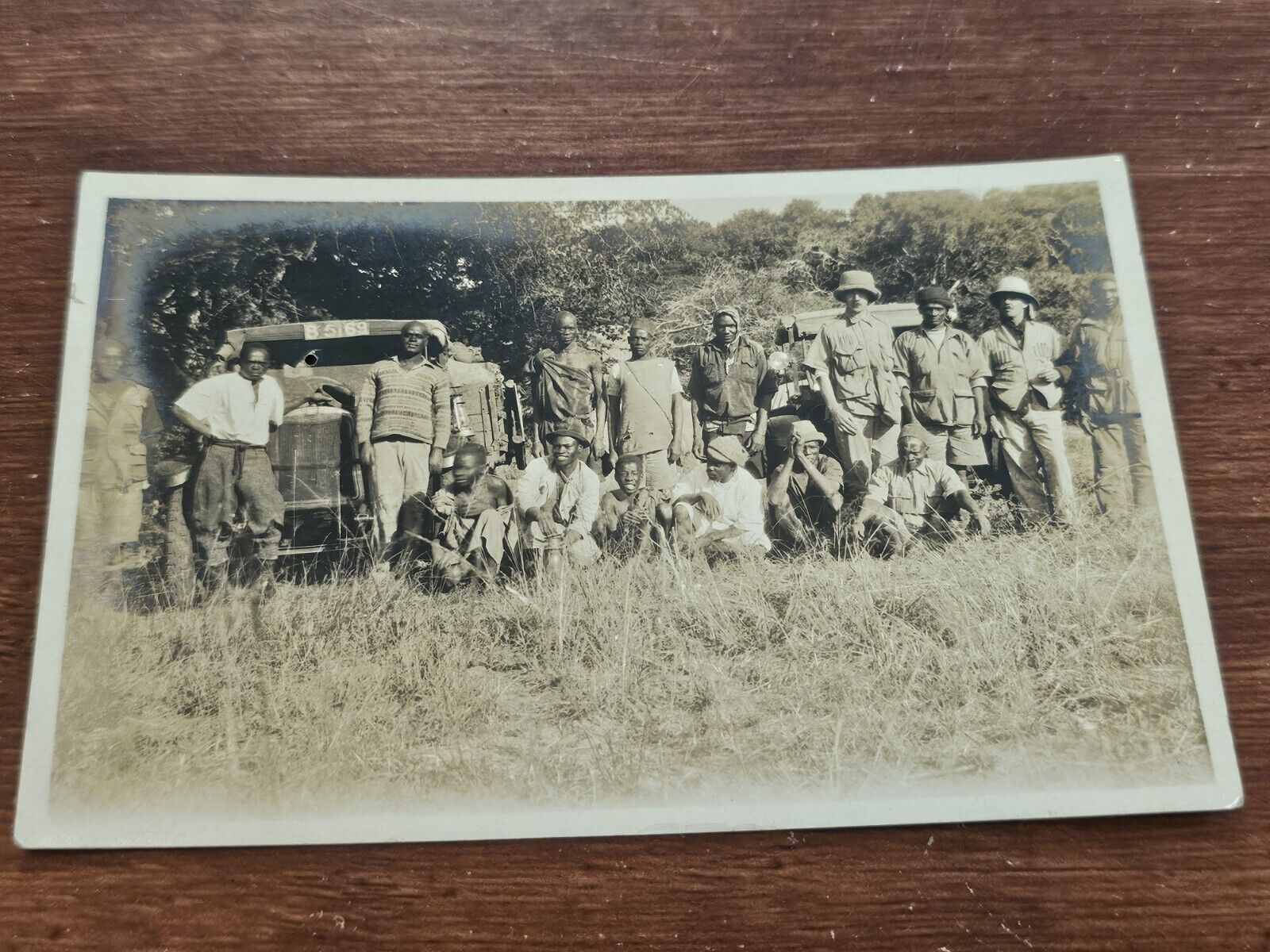 Antique African Safari Real Photo Postcard RPPC Men Trucks Tourists Missionaries