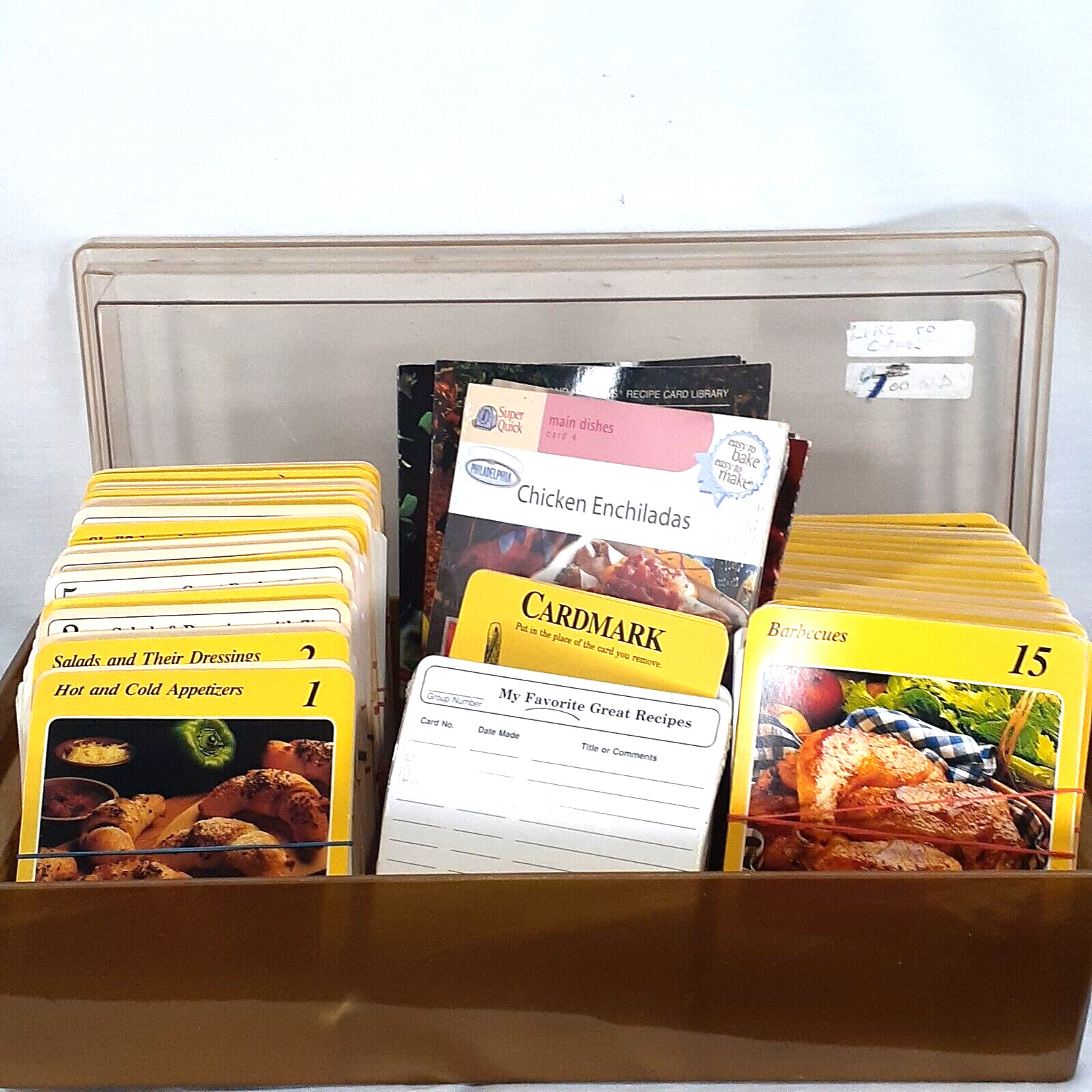 Vintage 1989 Cardmark My Great Recipes Cards Set and Plastic Storage Box