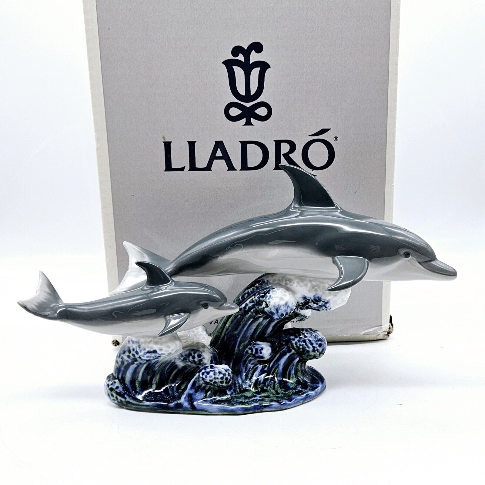 Lladro Dolphins Swimming Lesson 13\