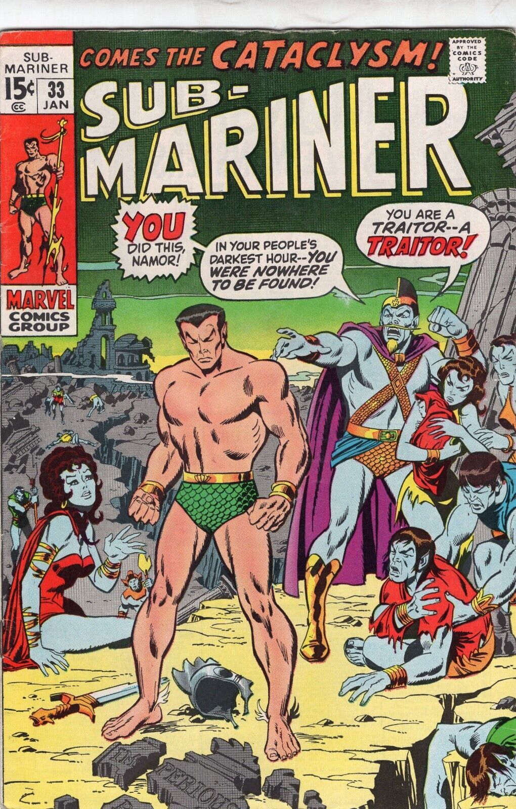 SUB-MARINER 33 1st Appearance NAMORA 1970 Bronze Age Marvel Comic 4.0-5.0