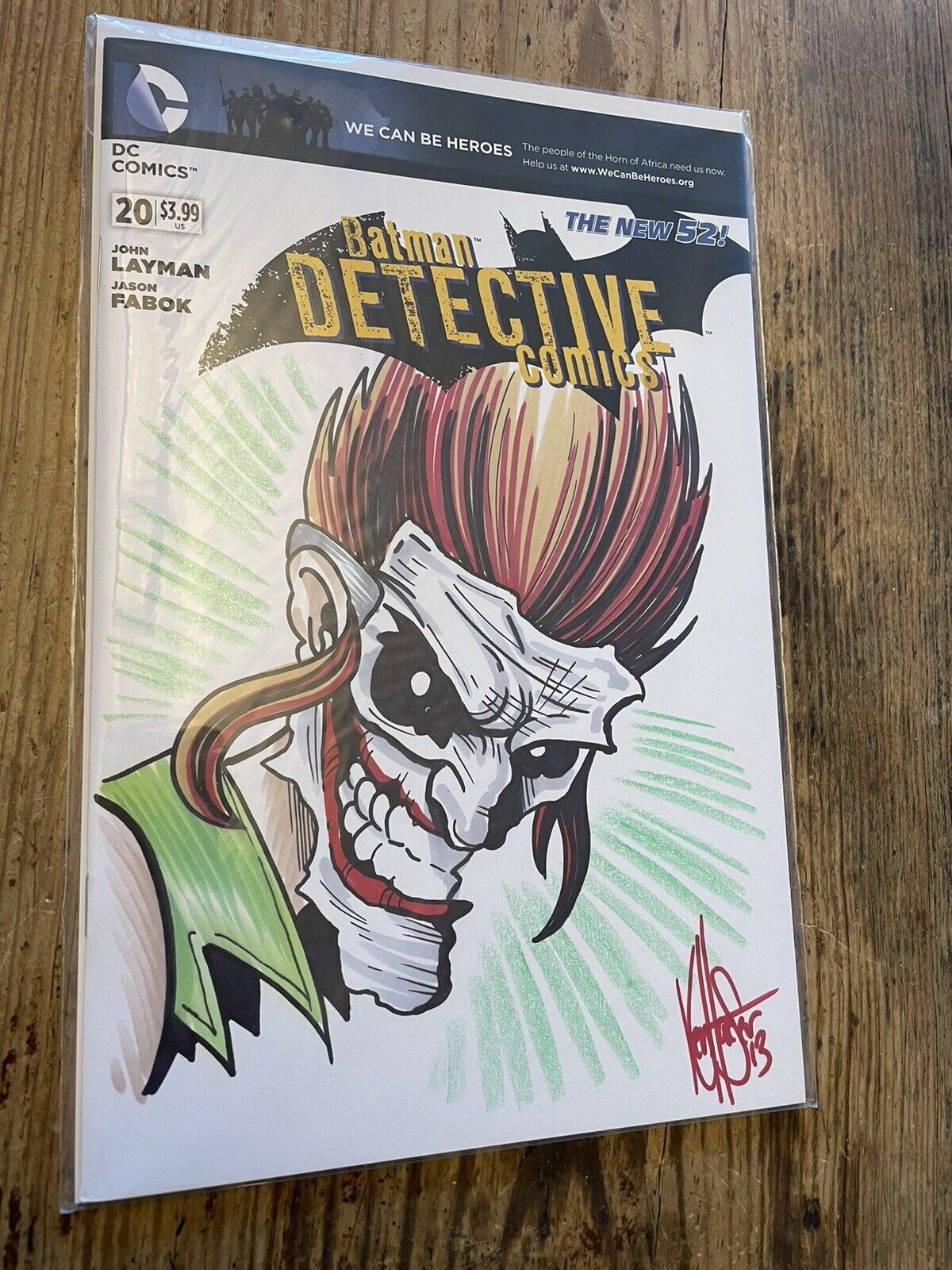 Detective Comics #20 2013 NM Signed & Sketched Ken Haeser Harley Quinn Joker COA