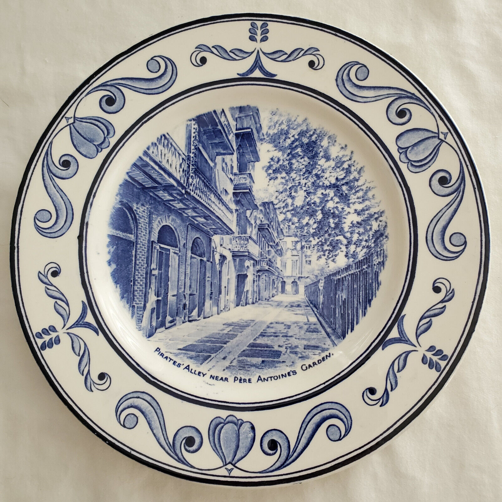 New Orleans Plate - Pirates Alley Pere Antoine\'s Garden - Exc. Cond. Crown Ducal