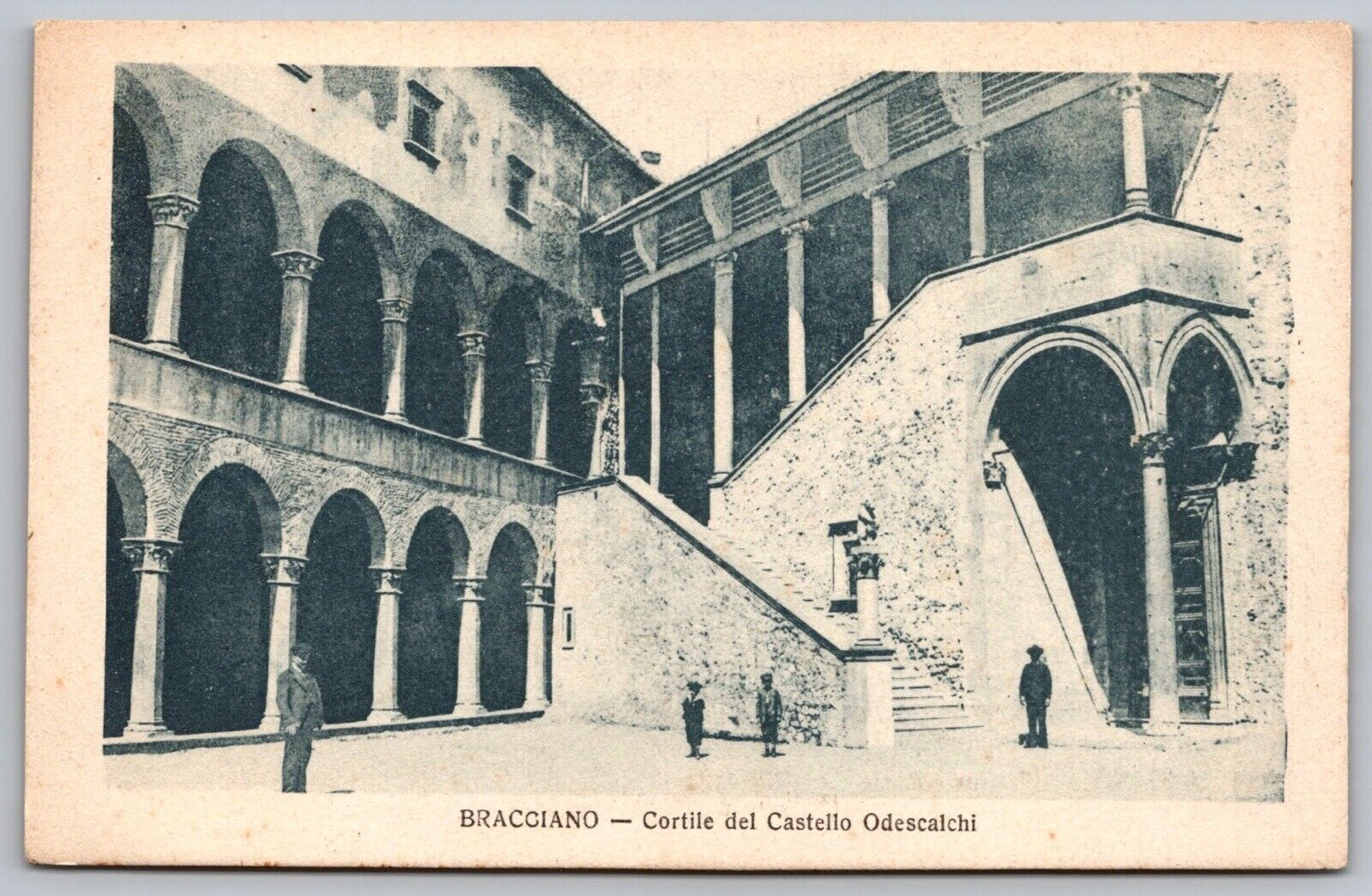 Italy Bracciano Cortile Del Castello Odescalchi Historic Castle Vintage Postcard