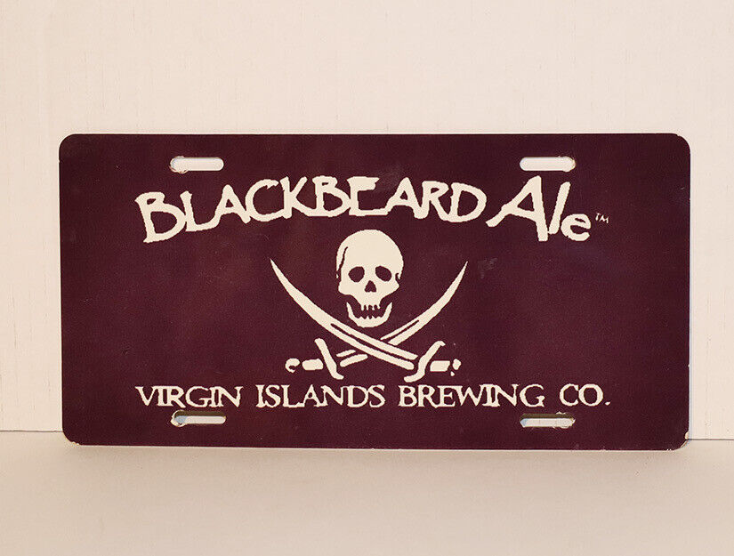 Blackbeard Ale License Plate Virgin Islands Brewing - Hard  Plastic