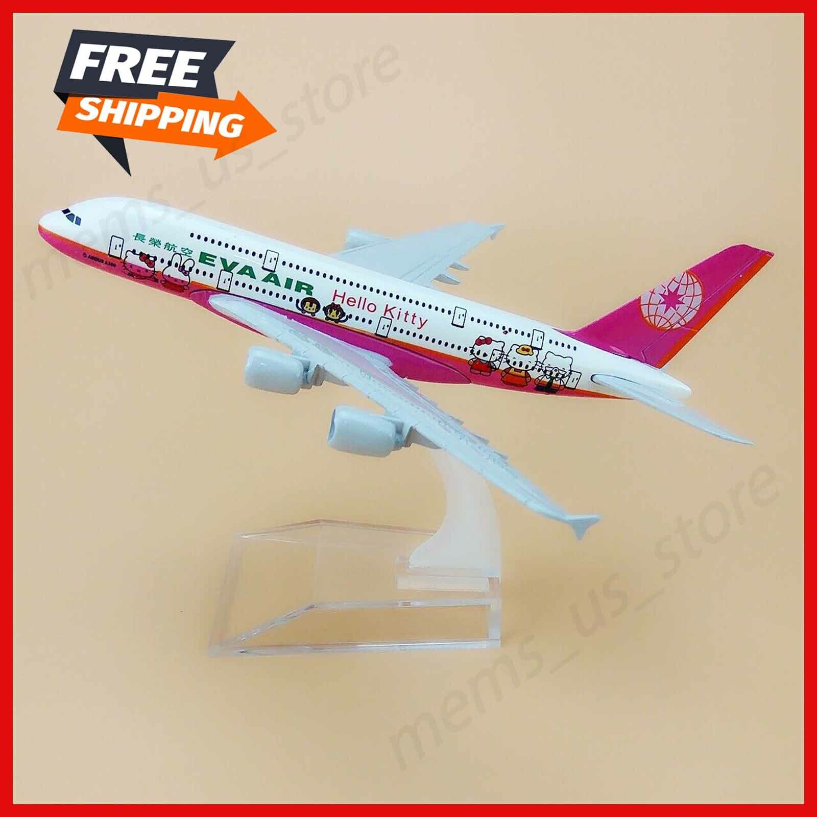 EVA Air Hello Kitty Airlines Airbus 380 A380 16cm Airplane Model Plane PINK