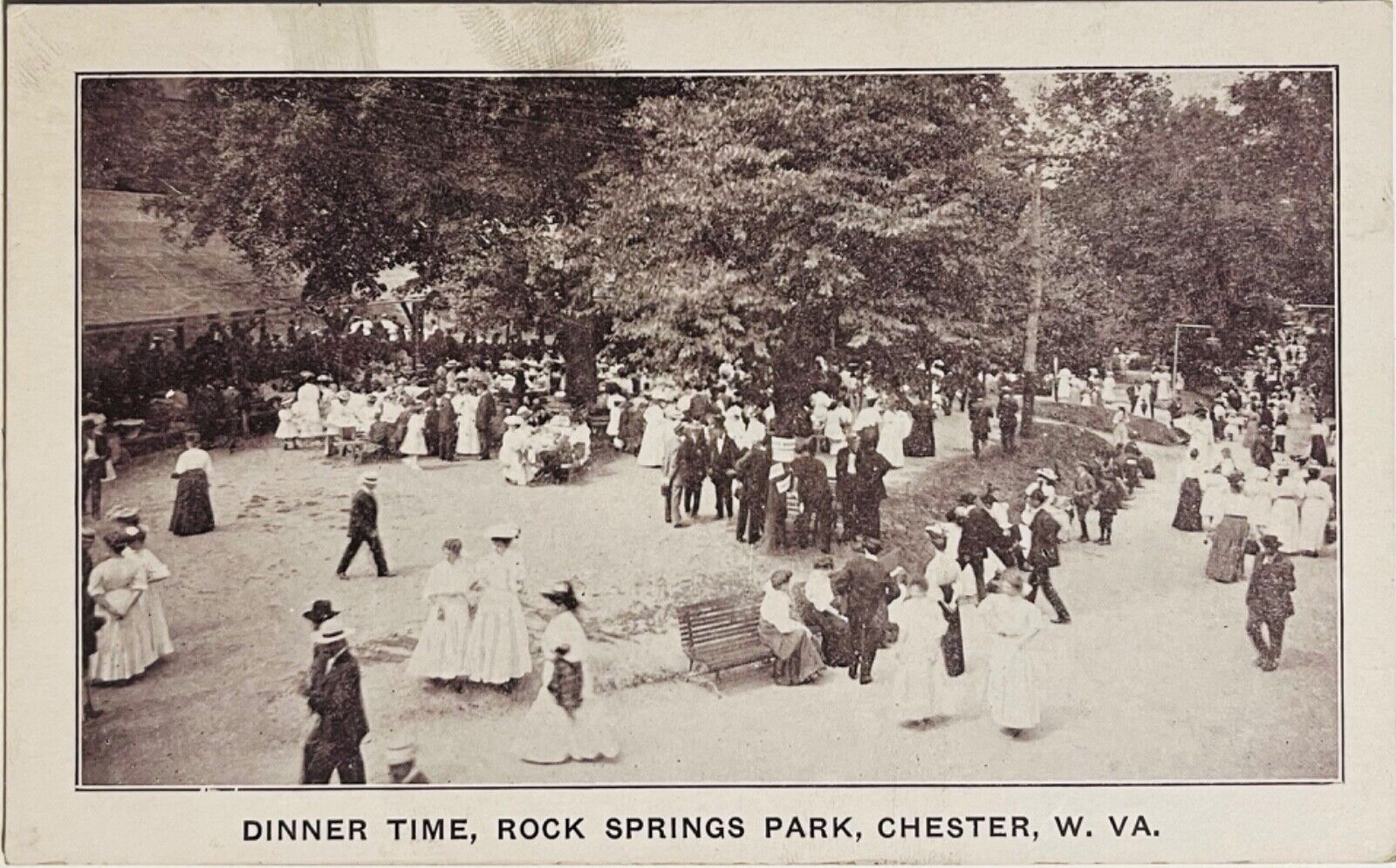Chester West Virginia Rock Springs Park Annual Picnic Antique Postcard c1910