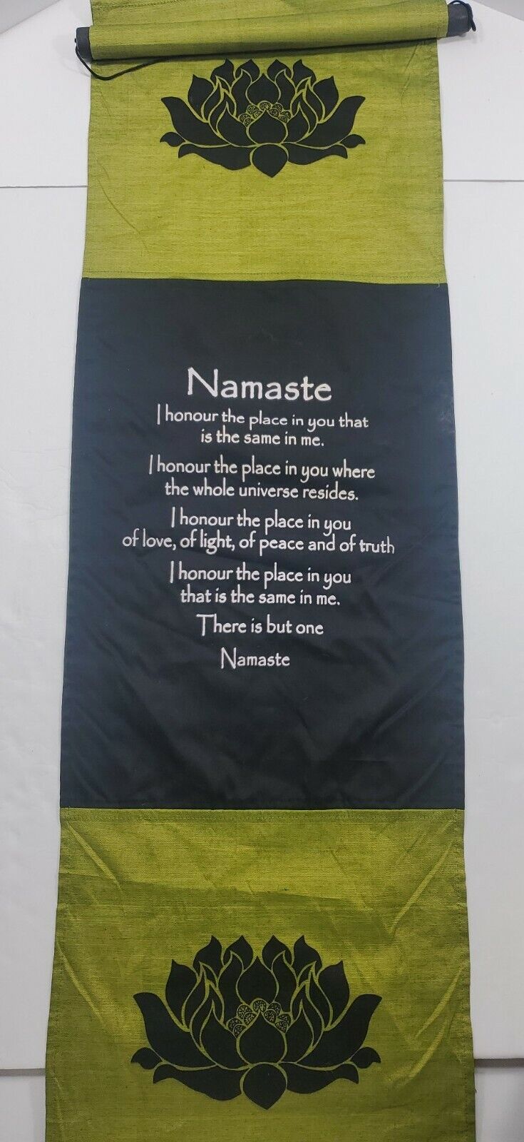 Namaste Cotton Scroll Type Banner, Wall Hanging 48 in. Lenth. 13 in. Wide. Yoga