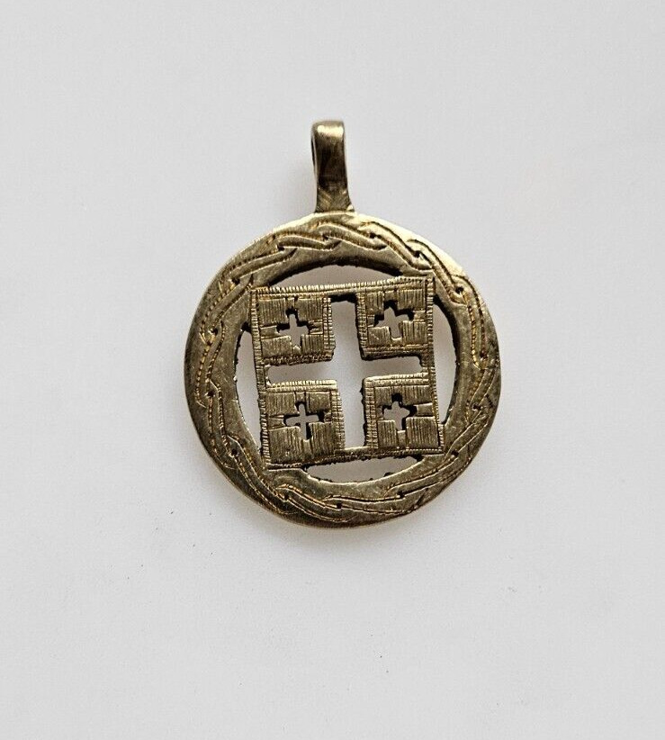 Ethiopian pendant Ethiopian cross African pendant brass cross handmade pendant