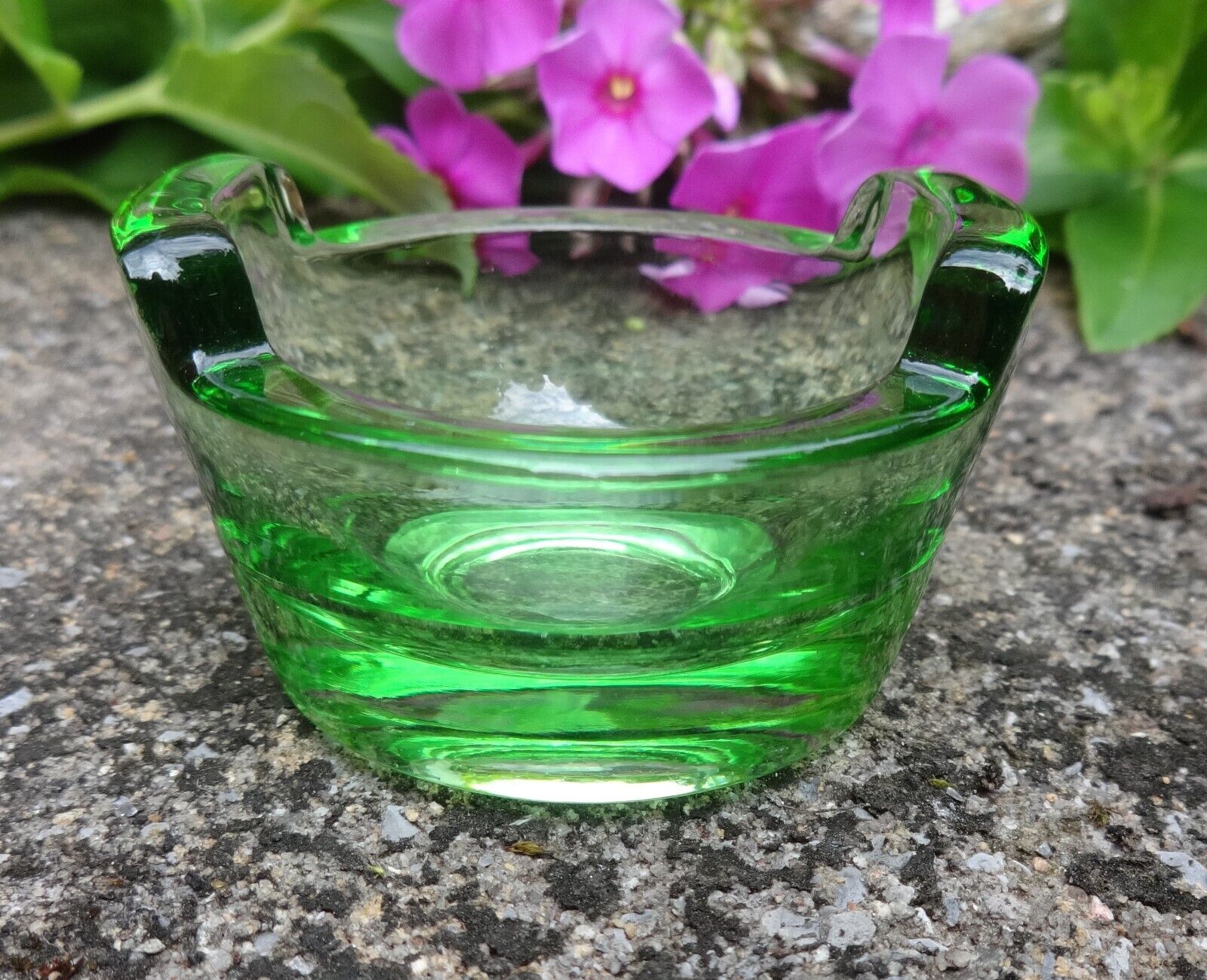Green Heisey Glass YEOMAN Tub-Shaped Open Salt Dip, Cellar, Dish