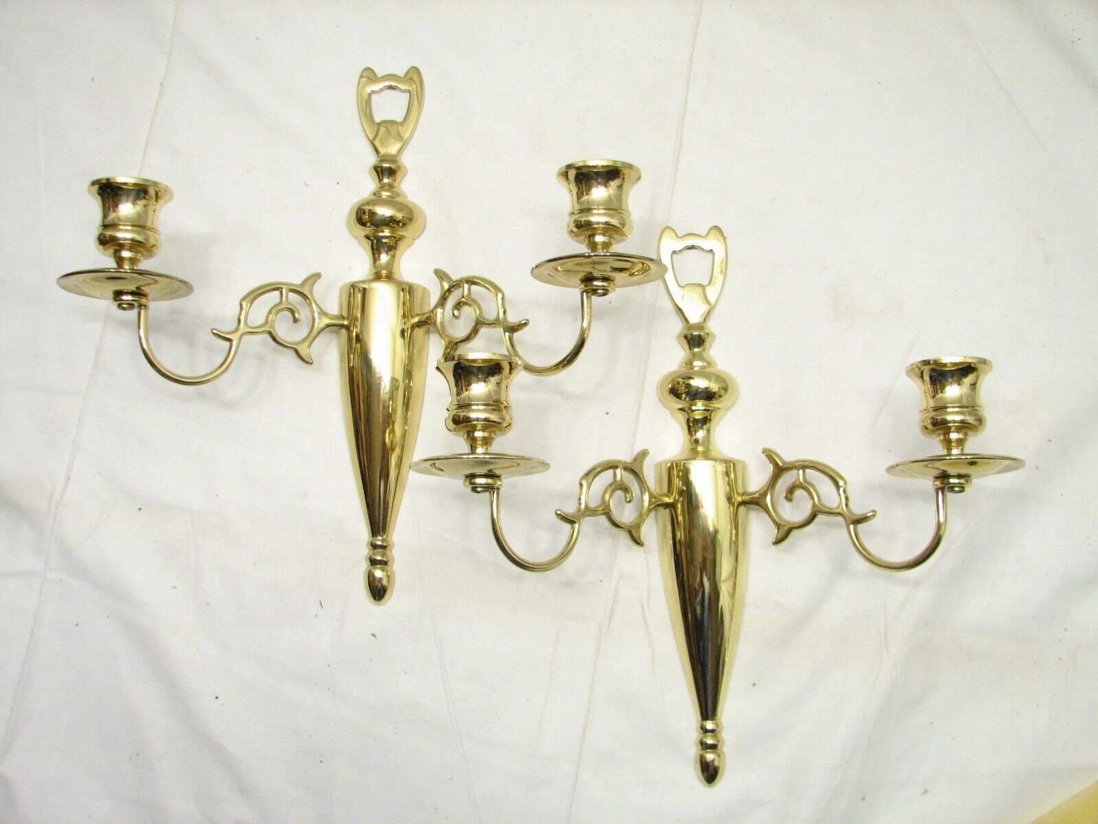 Colonial Baldwin Brass Candlestick Holder Wall Sconces Arm Candelabra C
