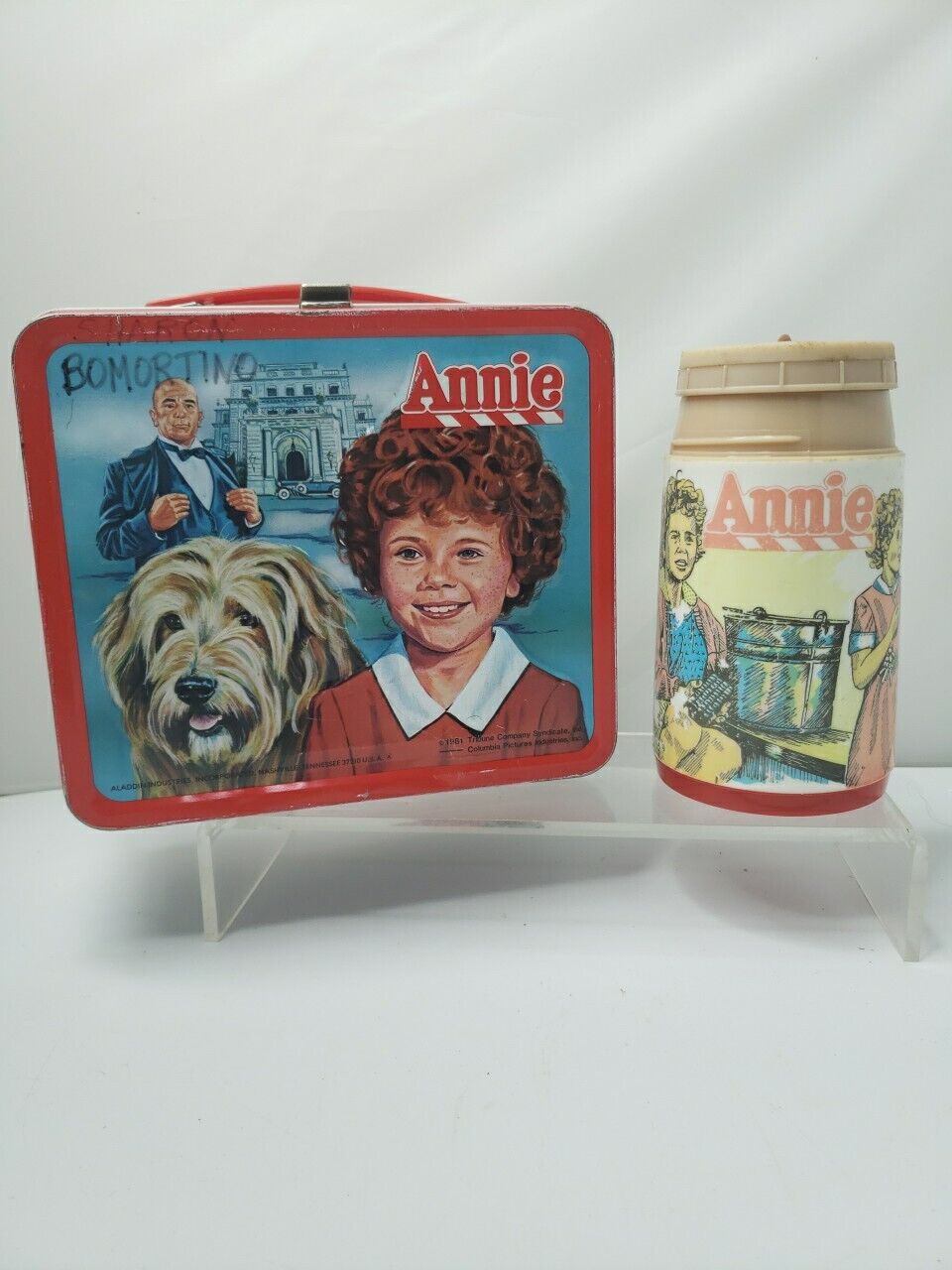 Vintage 1981 Annie Metal Lunchbox With Thermos Tribune Company 