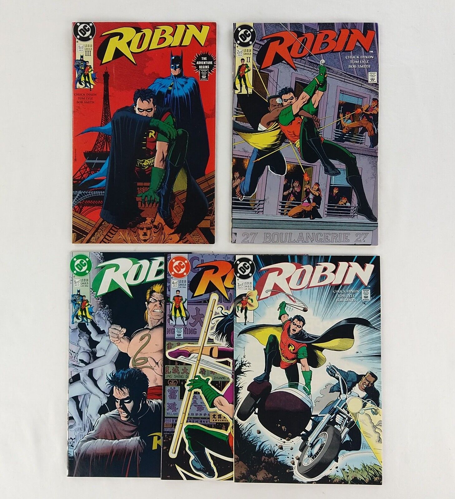 Robin #1-5 Complete Set 2nd 3rd Print 1 2 3 4 5 Lot (1991 DC Comics)