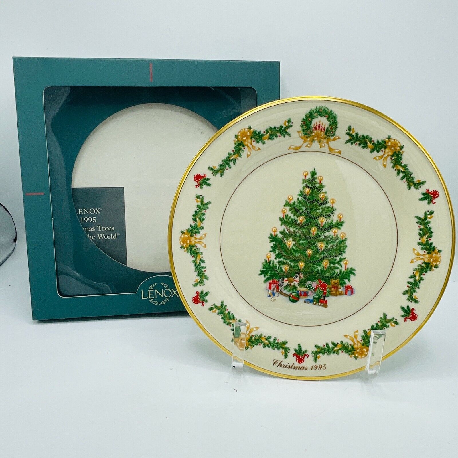 1995 Lenox Christmas Plate Austria The Fifth Christmas Tree 10.5\