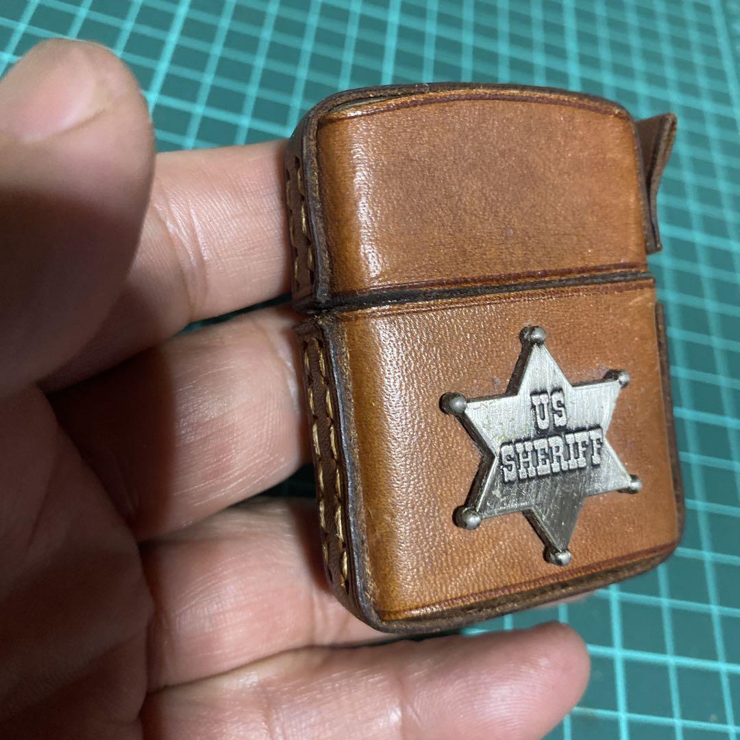 Zippo Vintage Leather Wrapped US Sheriff Star Oil Lighter