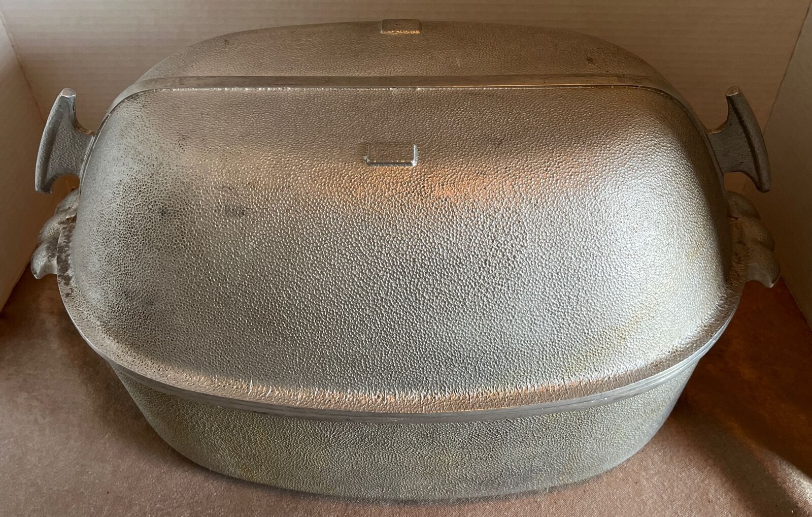 Vintage Guardian Service Ware Large Oval Roaster w/ Serving Tray Lid 1950”