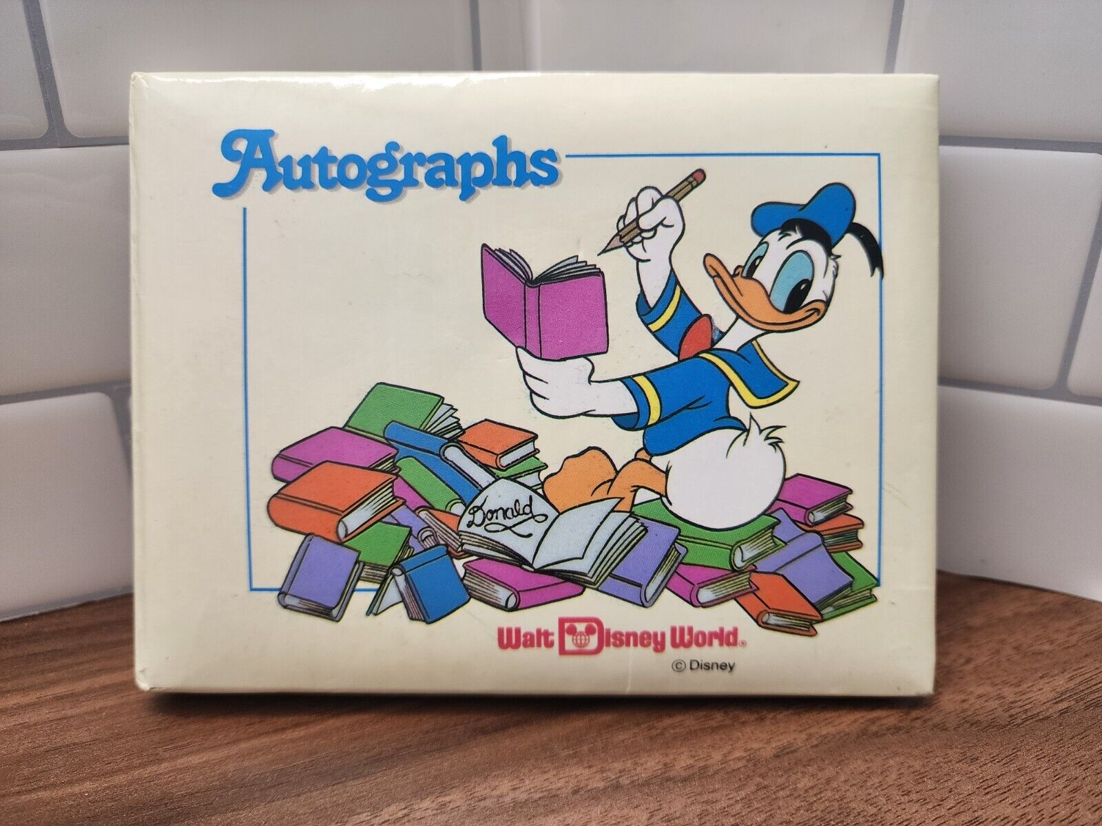 Vintage Walt Disney World Autograph Book W/ Donald Duck Cover & Some Autographs