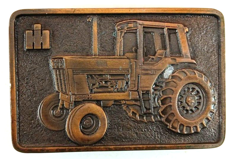 Vintage International Harvester Belt Buckle 3D Spec-Cast Bronze New