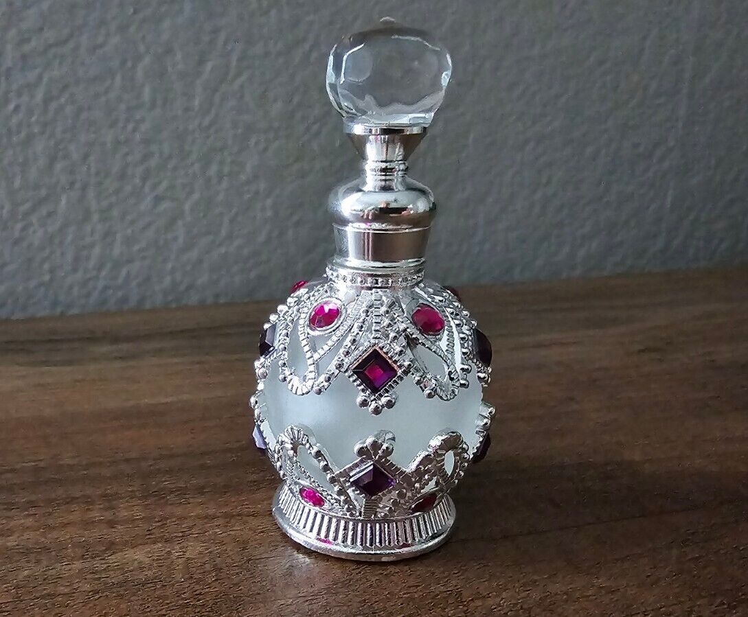15 ML - Vintage Glass Perfume Bottle Silver