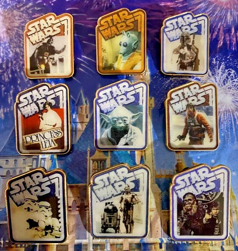 ✨ 2016 Vintage Star Wars 9 Pin Set - Disney Star Wars Original Trilogy 9 Pin Lot