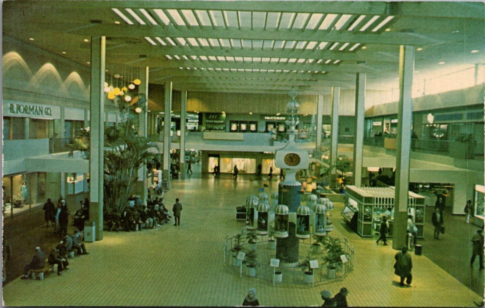 Vintage Midtown Plaza Interior Downtown Rochester New York Postcard E346