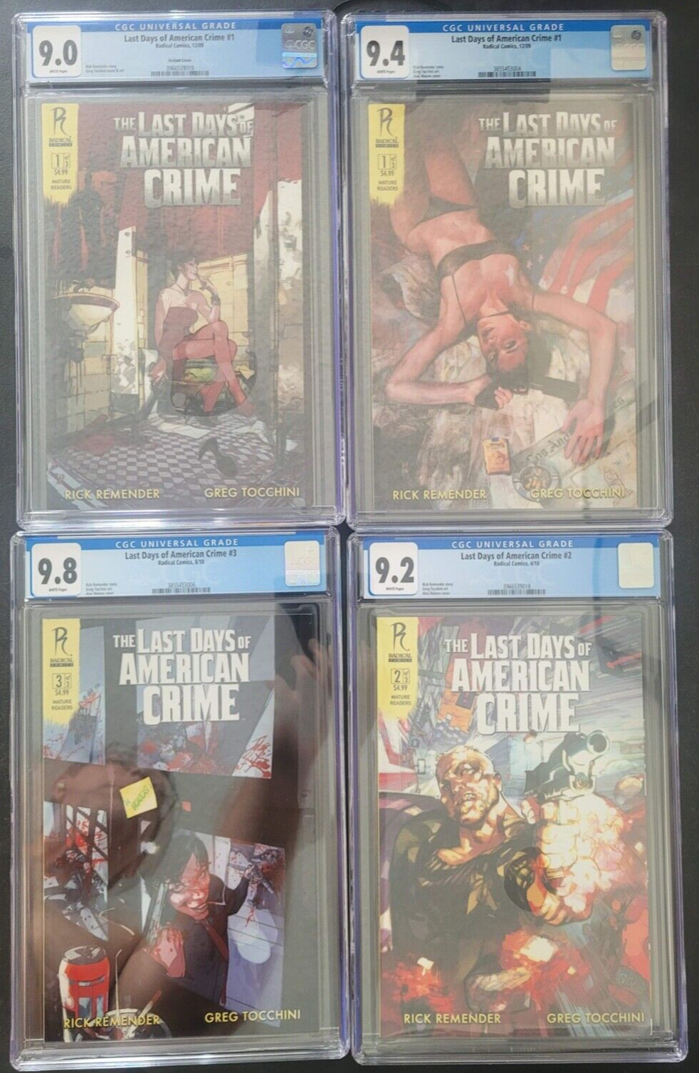 LAST DAYS OF AMERICAN CRIME #1-3 FULL SERIES ALL CGC GRADED TOCCHINI+VARIANT