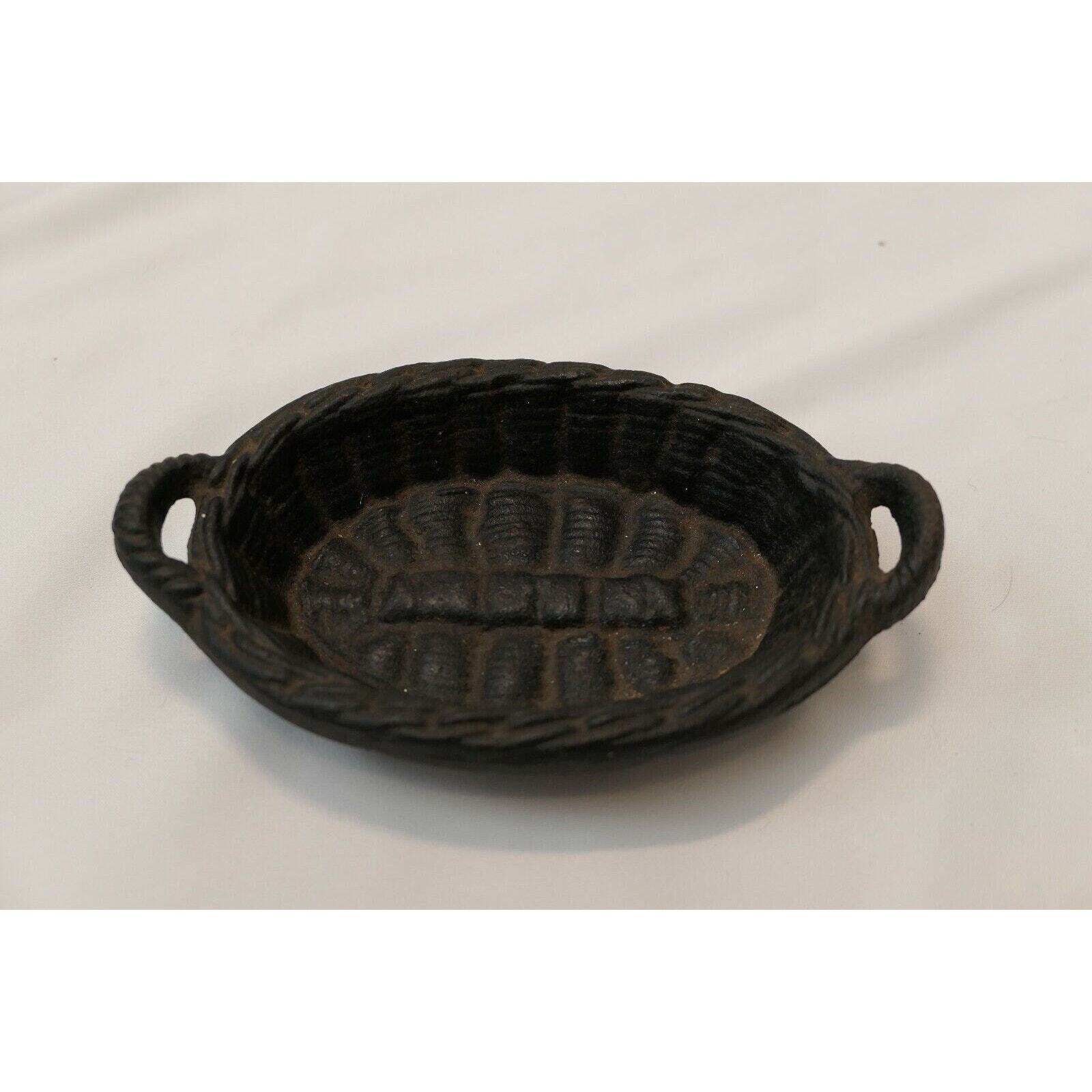 Vintage Cast Iron WILTON Miniature Weave Basket