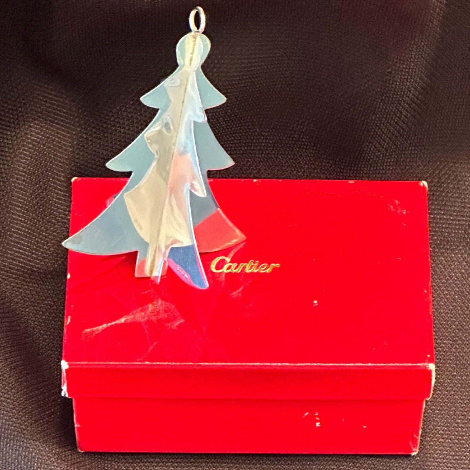 CARTIER Sterling Silver Christmas Tree Christmas Ornament Vintage 1980