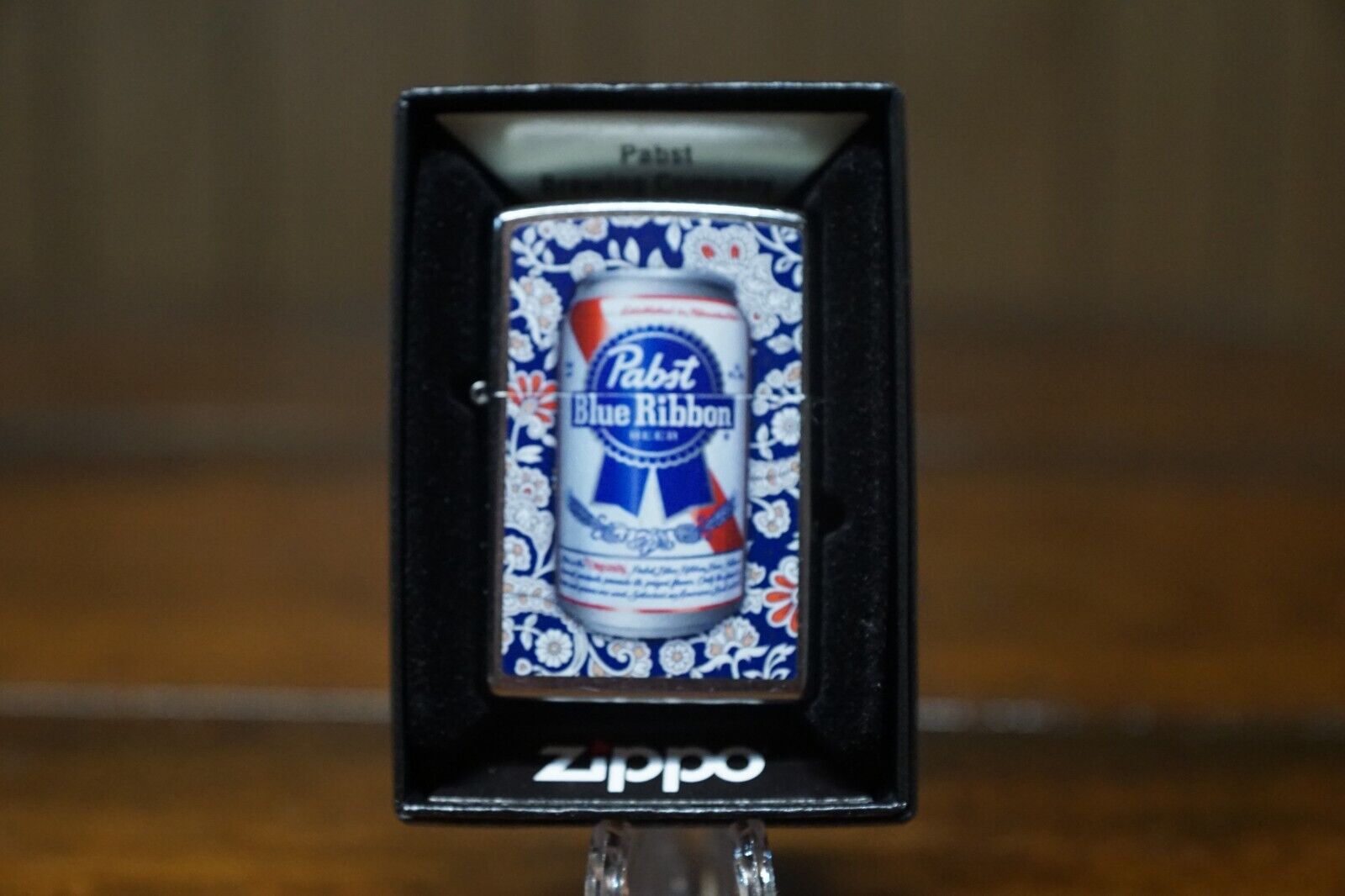 PABST BLUE RIBBON BEER PAISLEY DESIGN ZIPPO LIGHTER MINT IN BOX