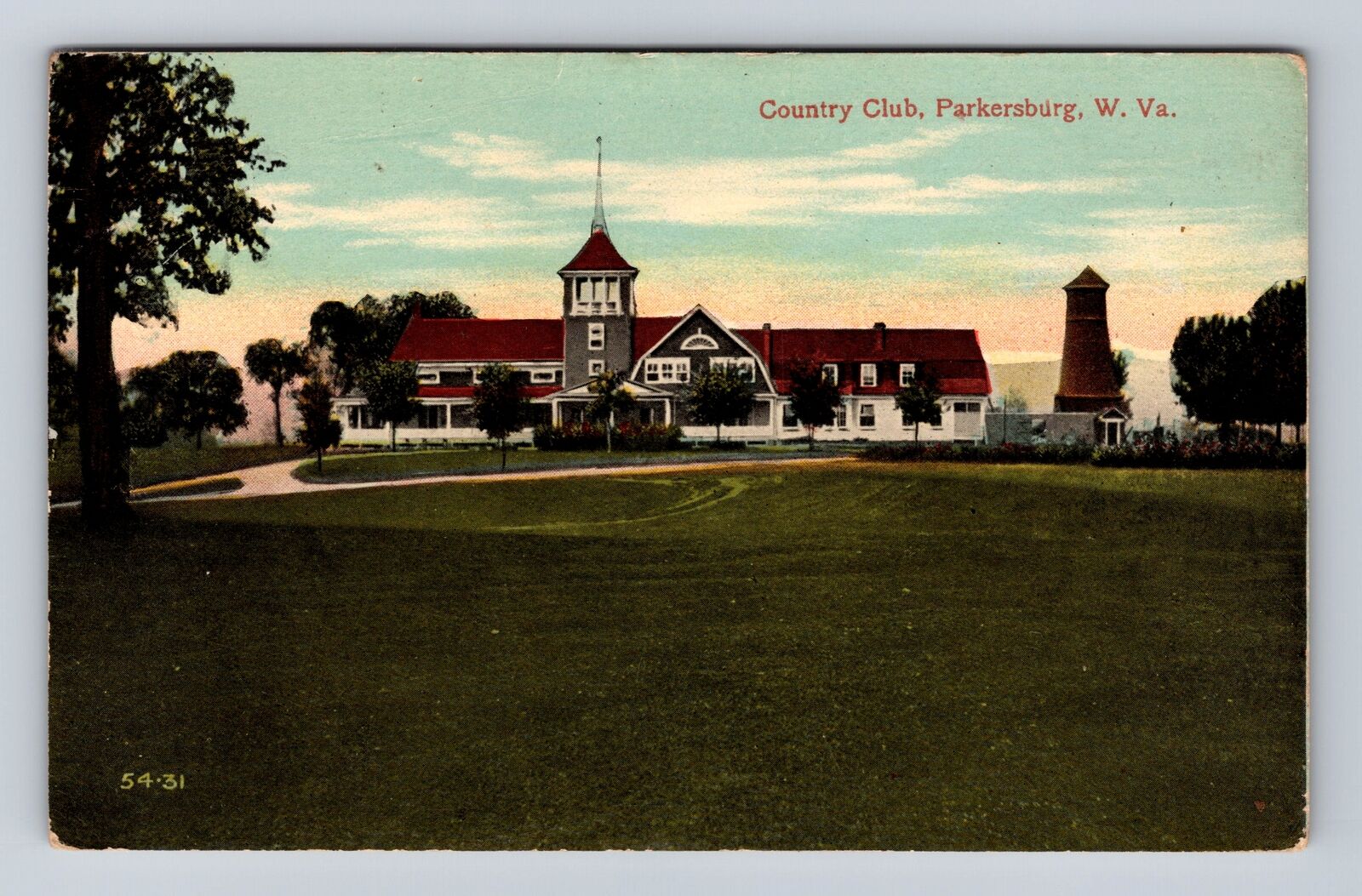 Parkersburg WV-West Virginia, Country Club, Antique, Vintage Postcard