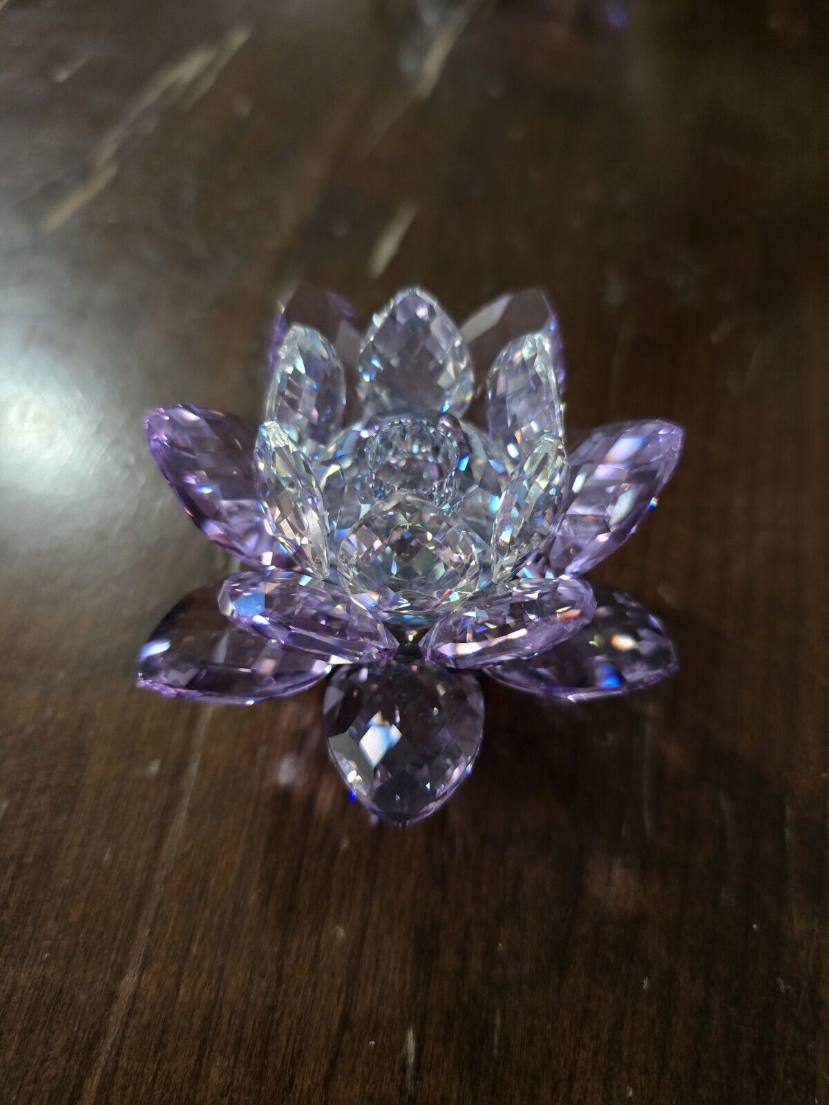  swarovski Purple Water Lily crystal candle holder