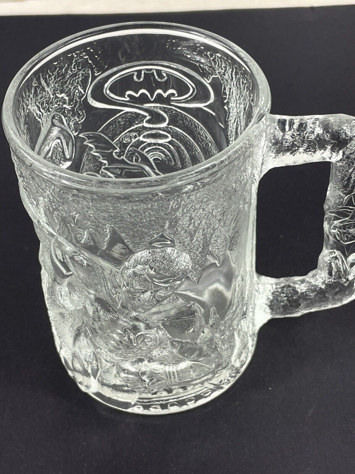 Vintage 1995 McDonalds Batman Forever batman Glass Happy Meal Cup Mug
