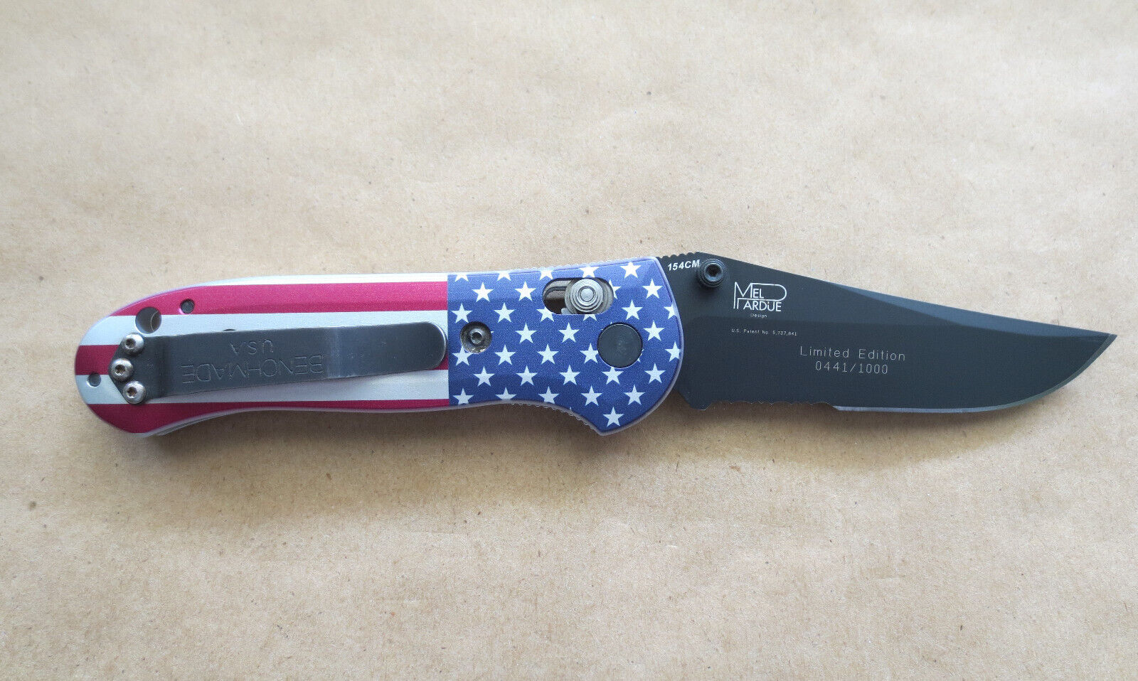Benchmade 720 Pardue Manual Folder 154CM Limited Edition American Flag Knife
