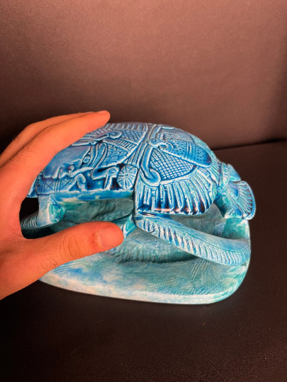 Marvelous Egyptian Scarab - made of turquoise stone with ceramic touch
