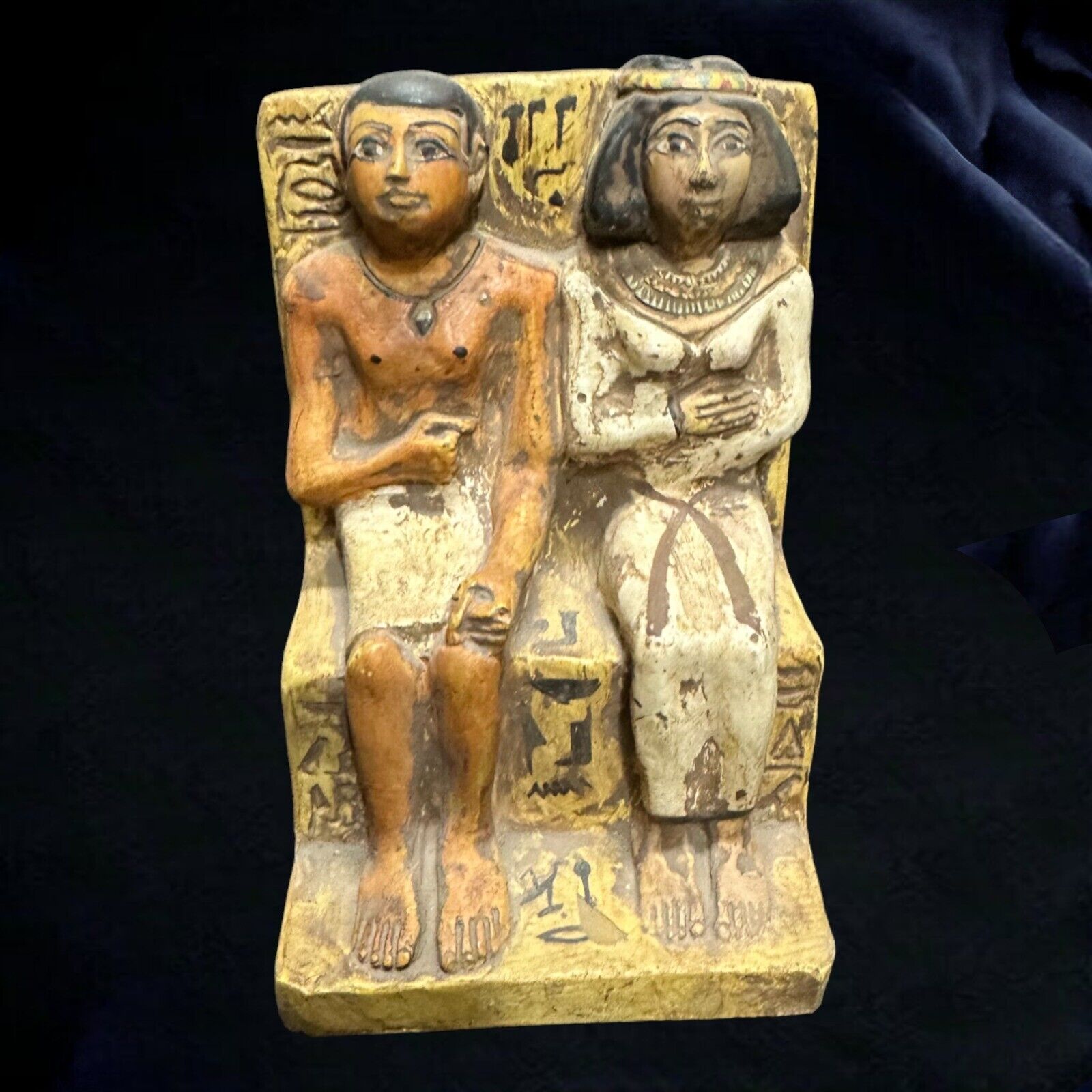 Exquisite Handmade Replica: Rare Rahotep and Nofret Statue - Ancient Egyptian