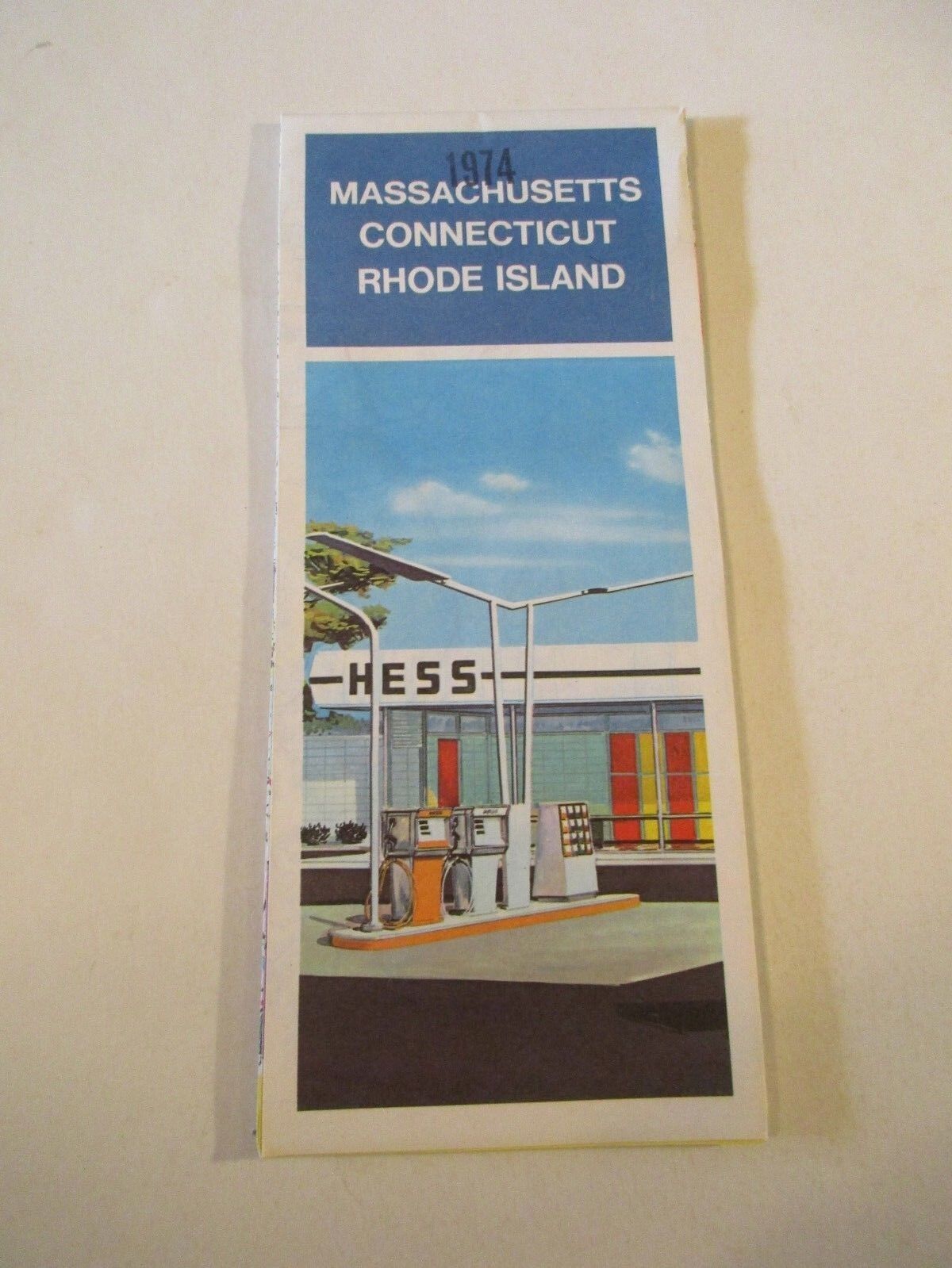 Stamped Vintage 1974 HESS Massachusetts Connecticut Rhode Island ~ Box C