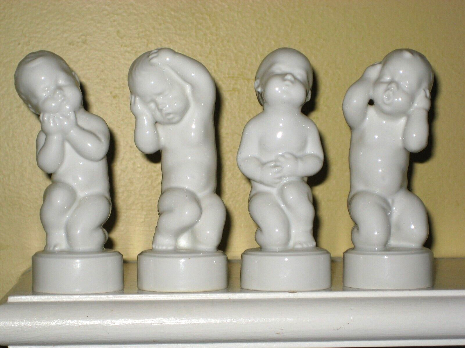 Vtg Bing Grondahl Figurines THE 4 ACHES Babies by Sven Lindhart Denmark MINT