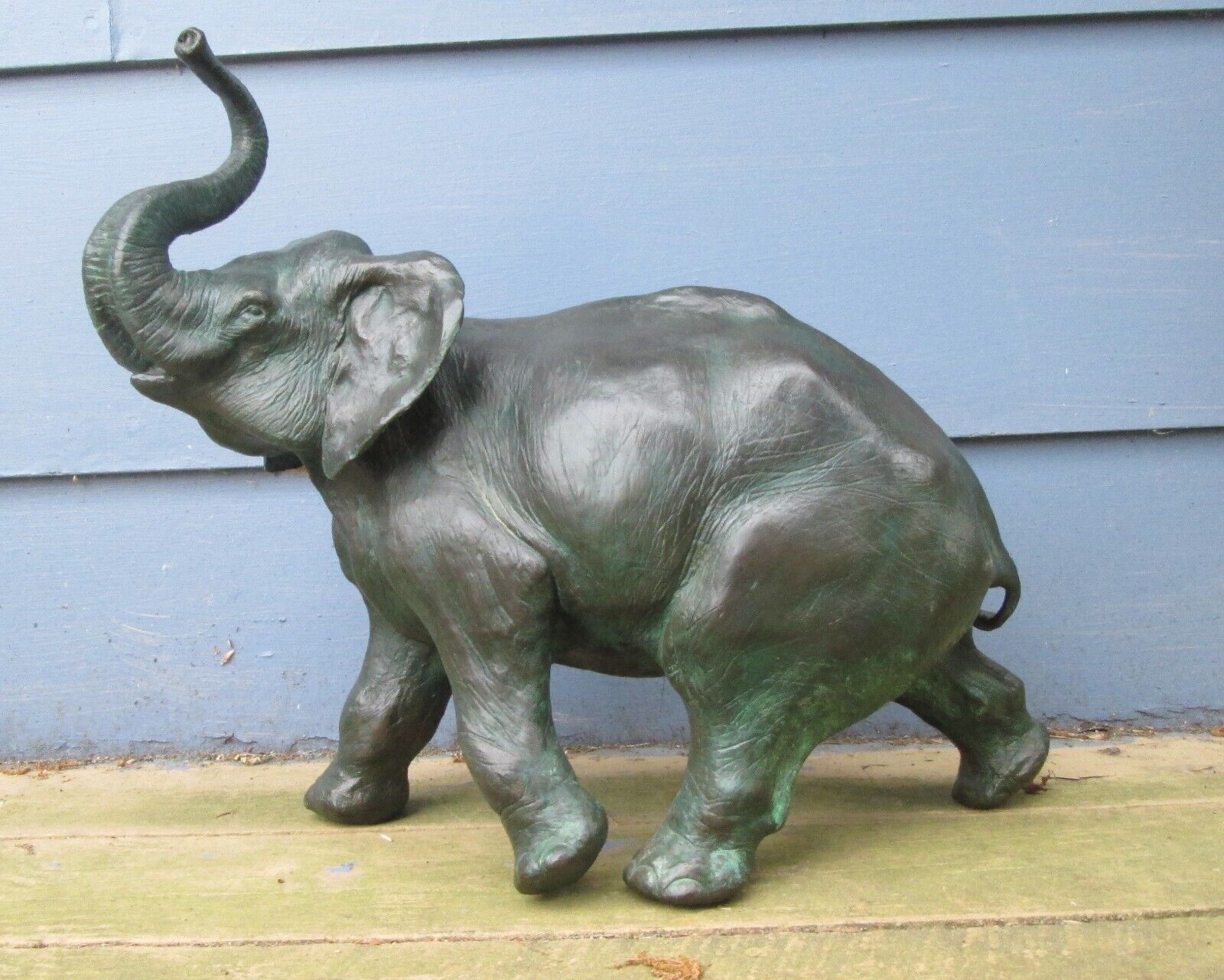Bronze Detailed Elephant Sculpture with Patina 19\