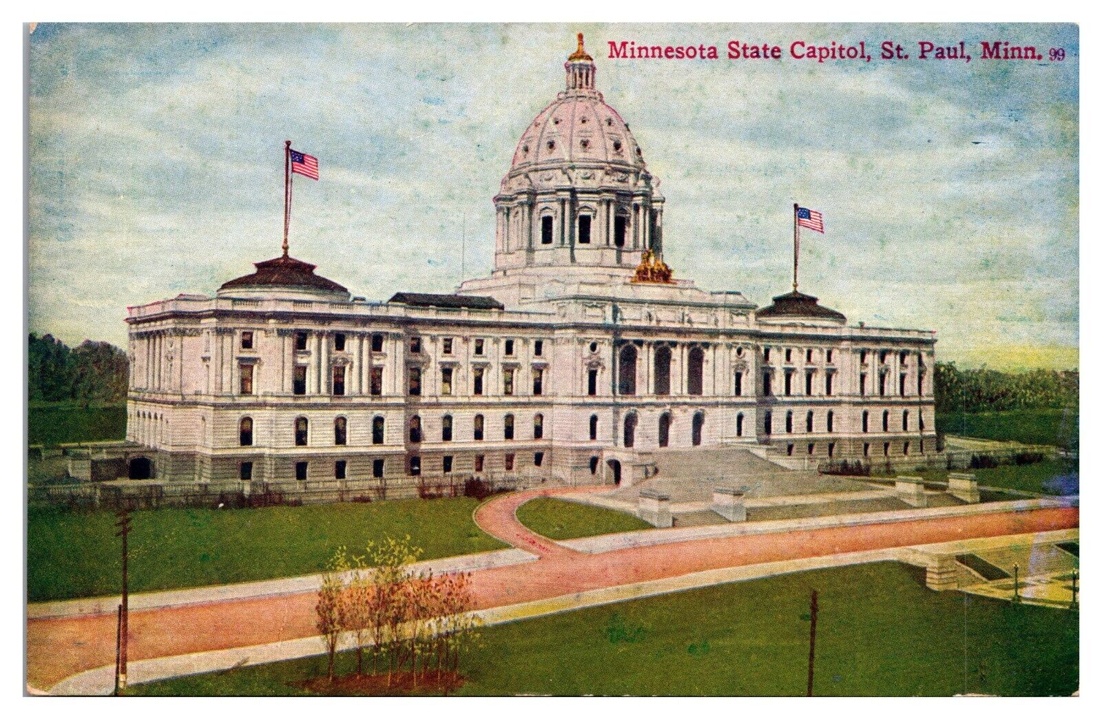 Antique Minnesota State Capitol, St. Paul, MN Postcard