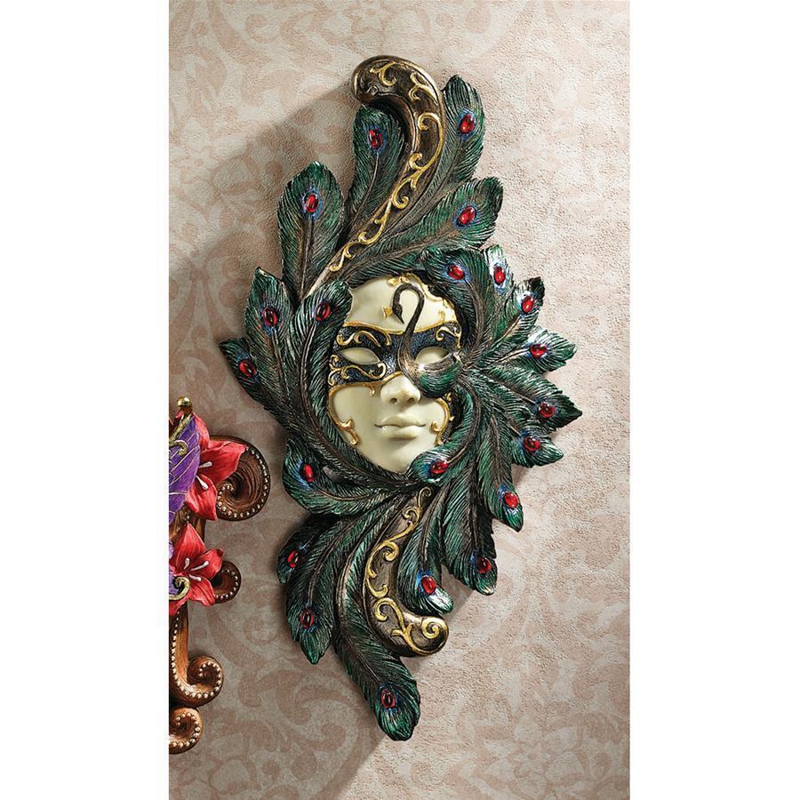 The Countess Peacock: Carnivale Masquerade Mardi Gras Mask Wall Sculpture