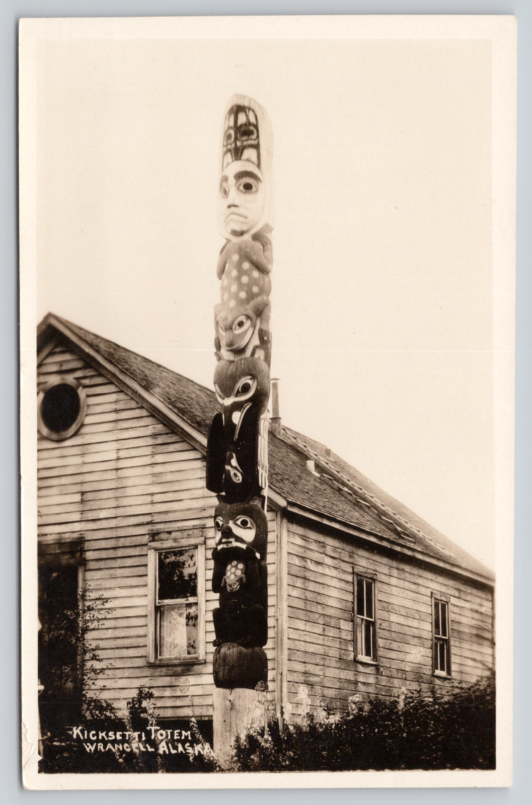 RPPC Wrangell, Alaska Kicksetti Totem Photo Postcard A211