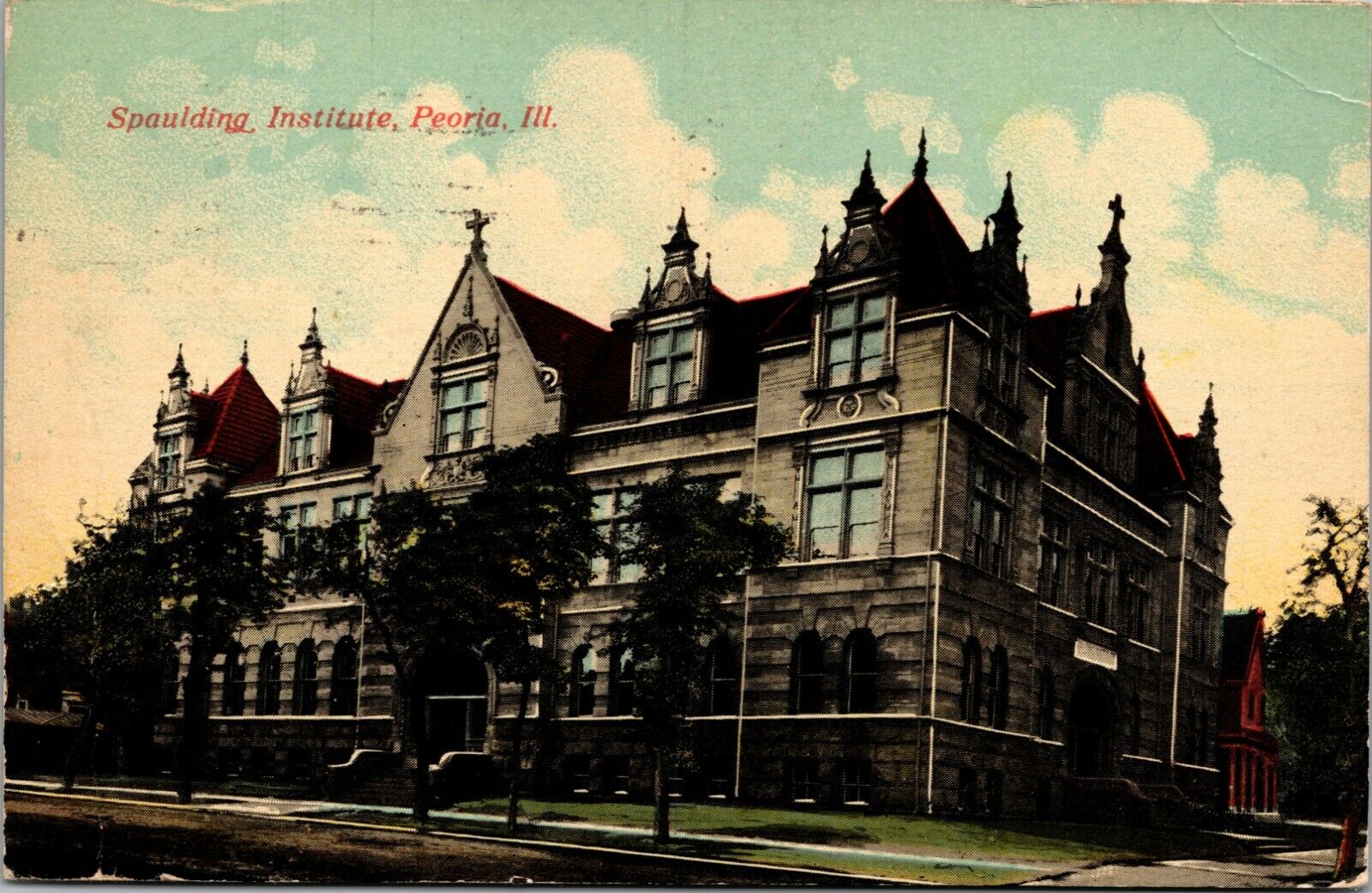 1912 PEORIA, ILLINOIS IL Postcard Spaulding Institute Undivided Back
