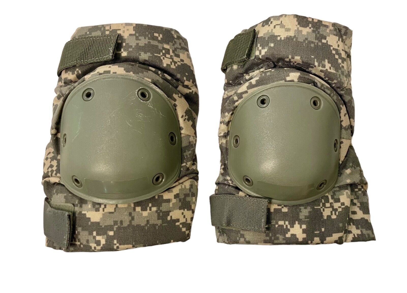 USGI Military Tactical Combat Knee Pads Pair, ACU Pattern, RFI Issue, Medium VGC