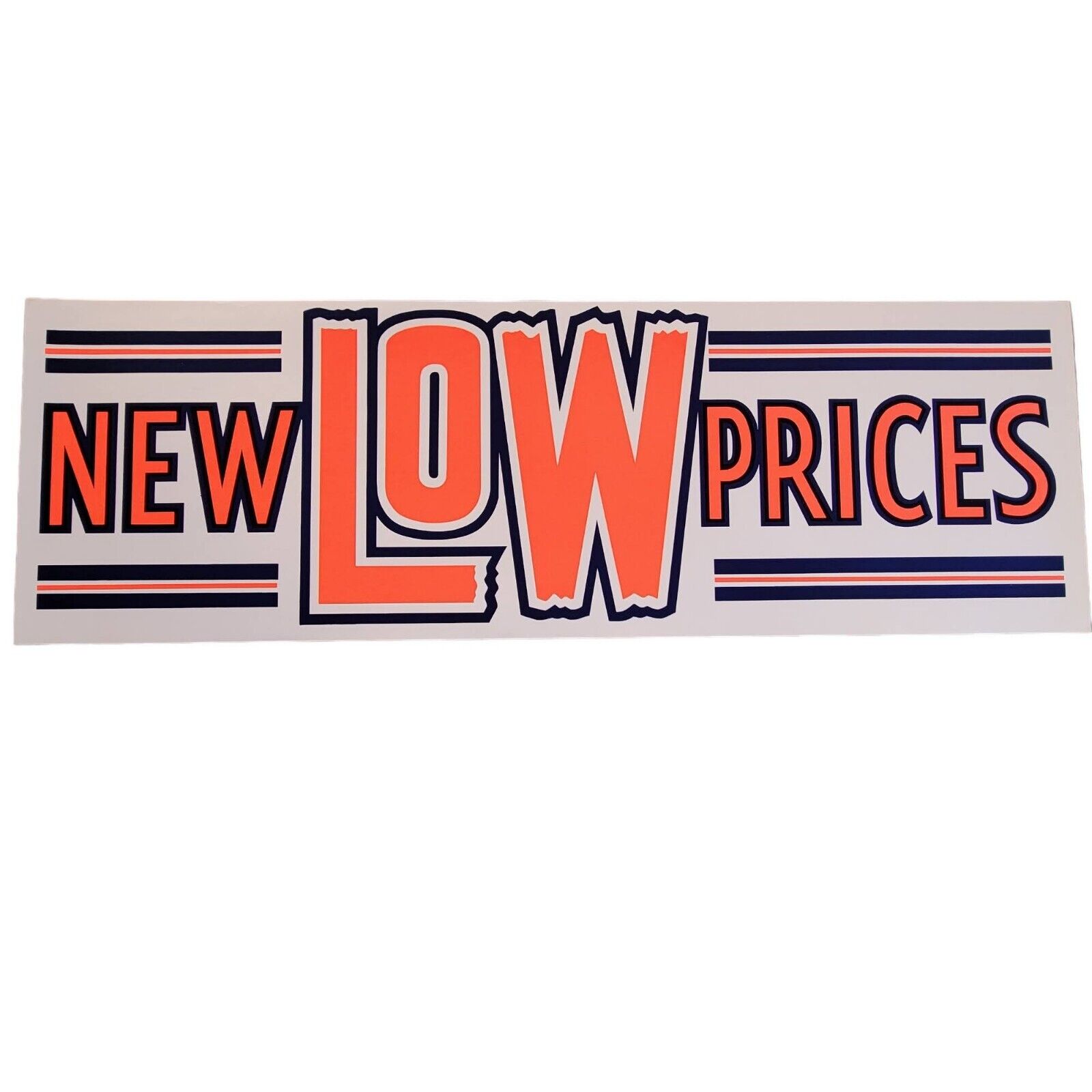 Original Vintage Advertising Poster 1940s Large Retail Banner Sign Low Prices