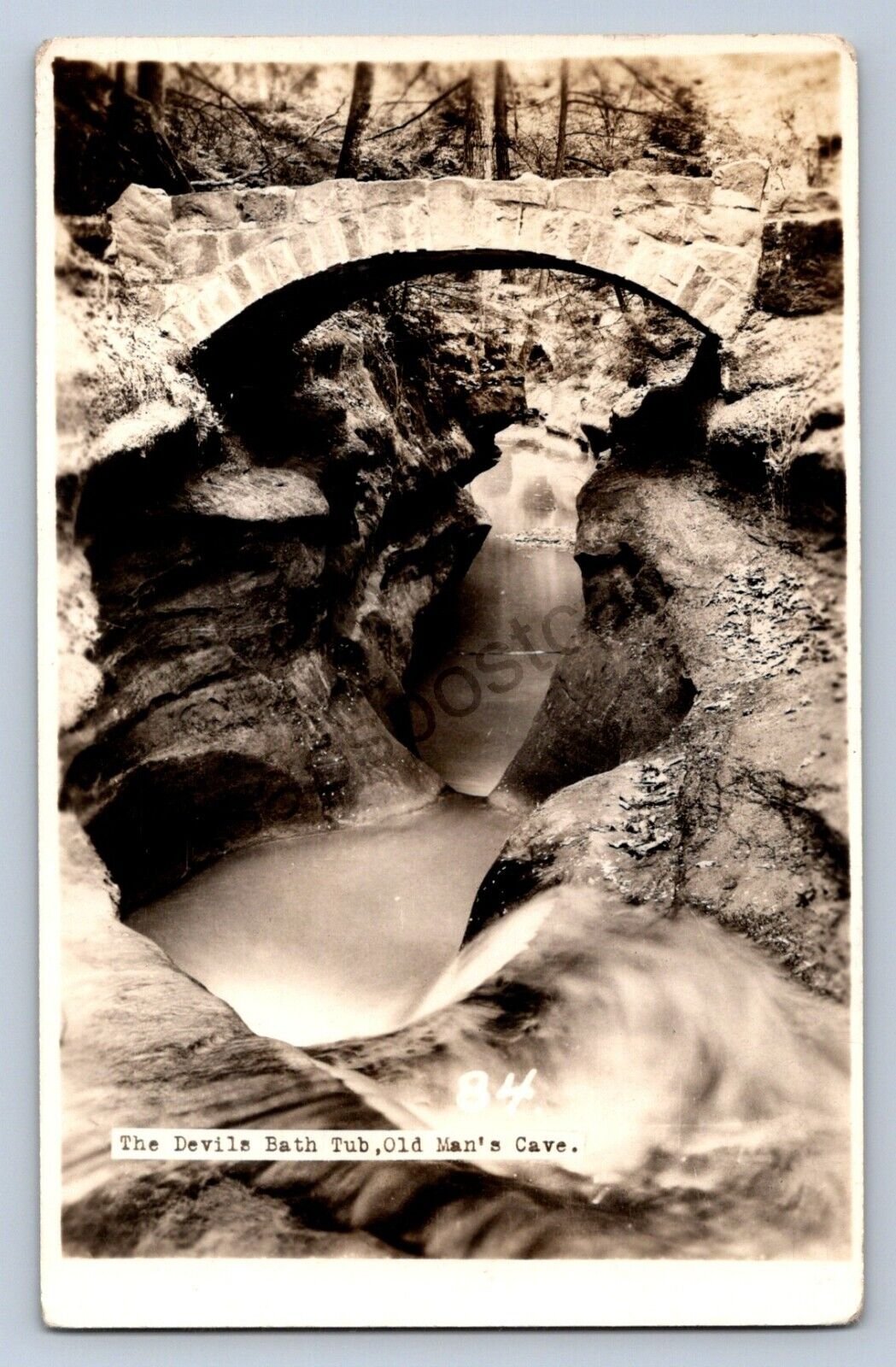 K2/ Logan Ohio RPPC Postcard c40s Hocking Hills State Park Old Mans Cave 103