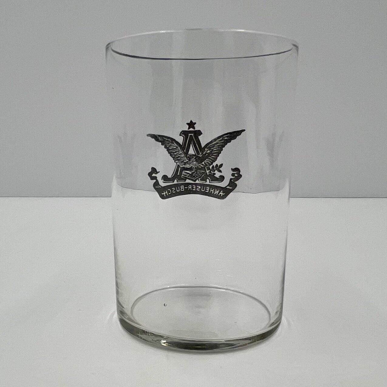 1900's Anheuser Busch Black A & Eagle Etched & Dyed Glass Rare