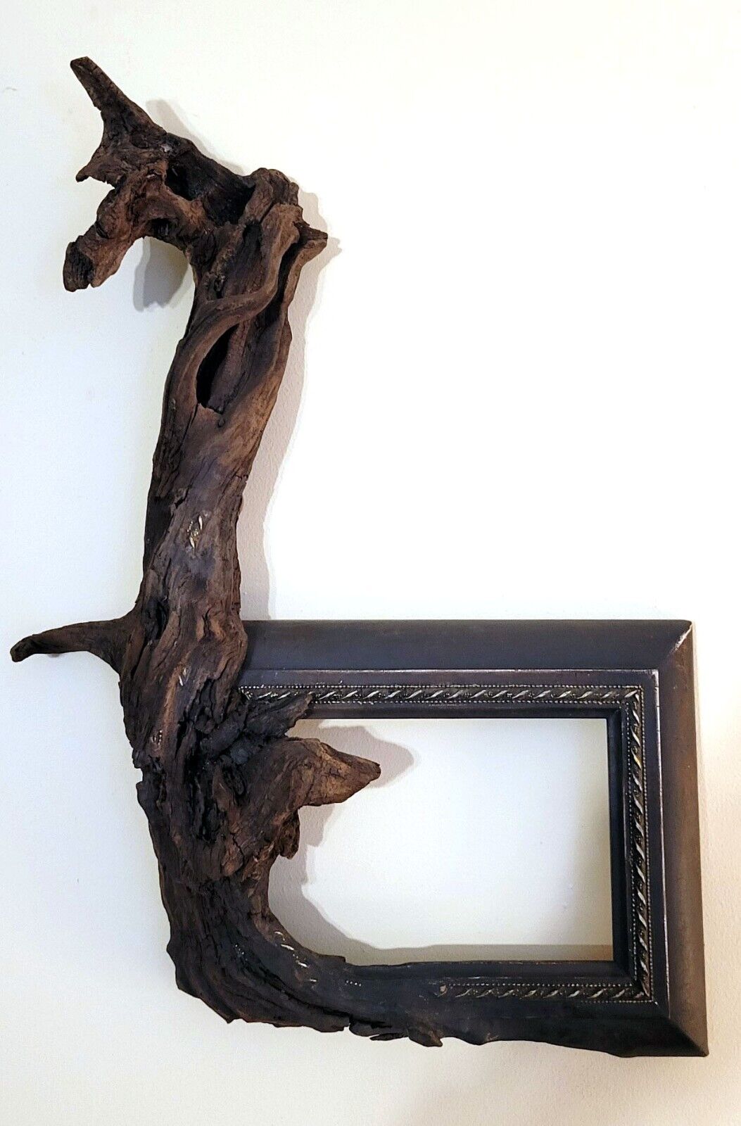 Custom Modified Wood Picture Frame Art - Infused Driftwood Frame