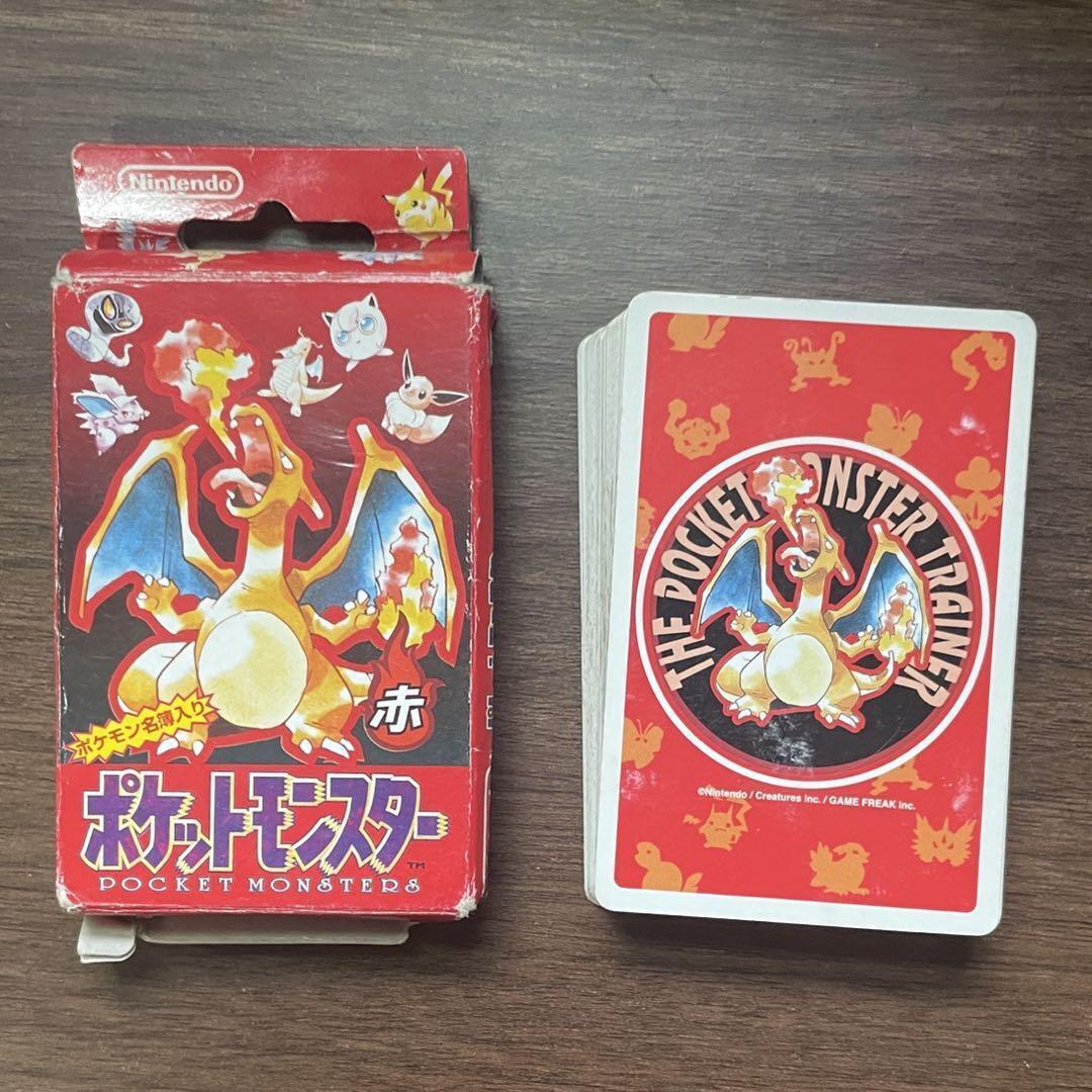 Nintendo Pokemon Playing Cards Red W/ Box Set Poker Decks Toranpu Rare