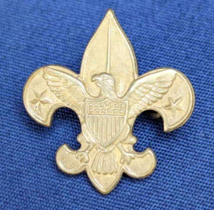 Vintage Boy Scout Lapel Pin PAT. 1911 Gold Tone w/ Eagle BSA